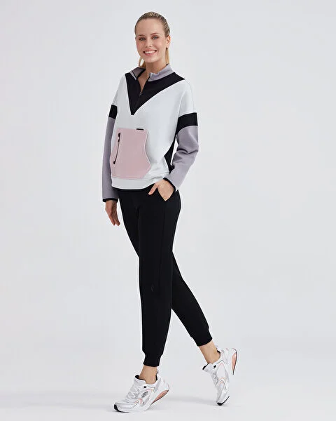 W 2XI-Lock Color Block Half Zip Sweatshirt Kadın Sweatshirt