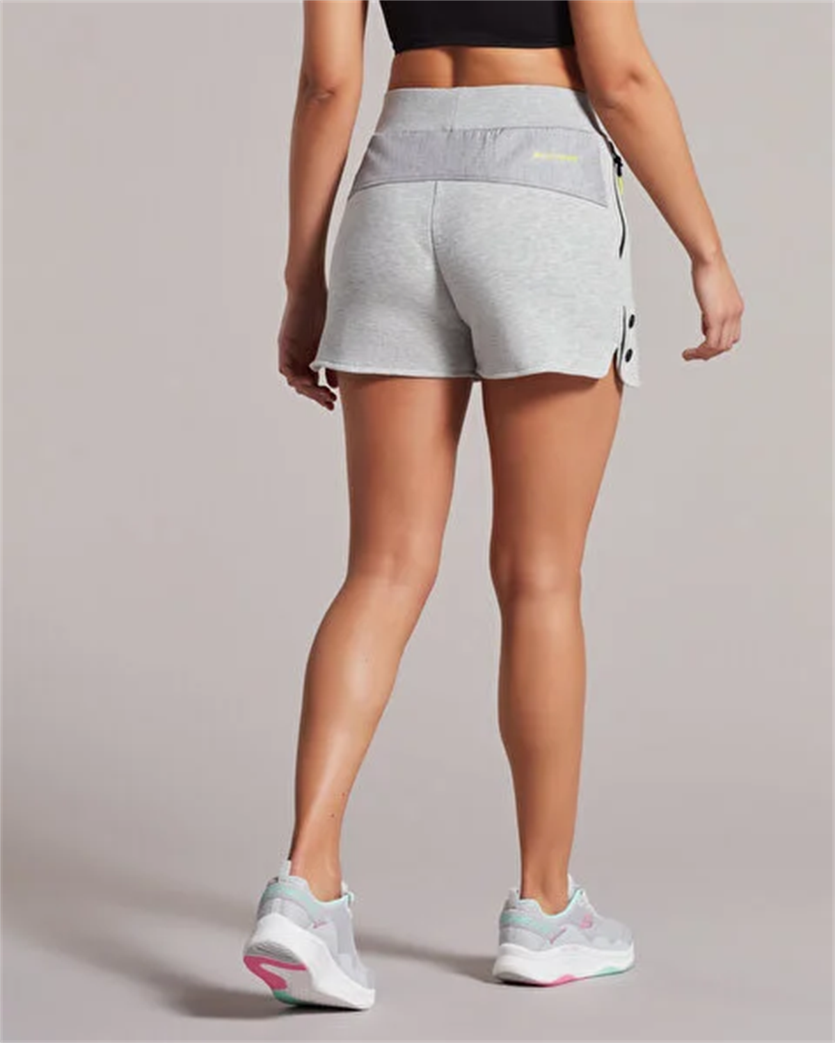 W LW Fleece Fabric Block Skirt Short