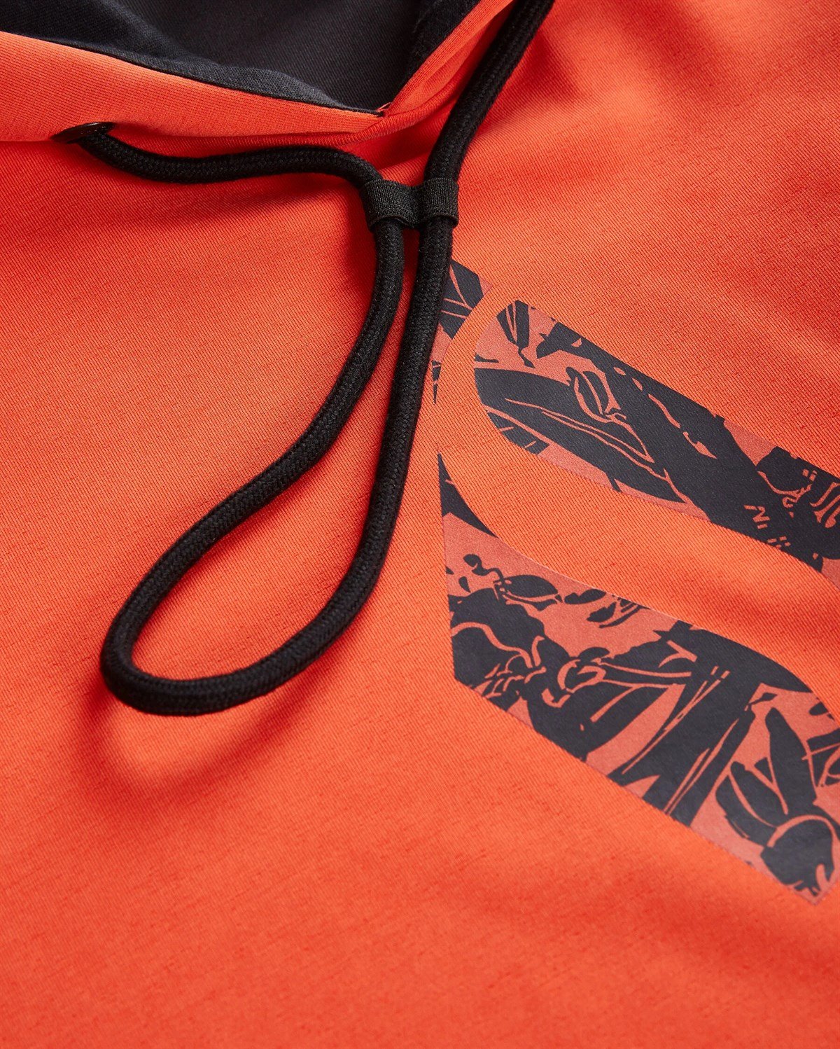 W Soft Touch Floral Printed Logo Hoodie