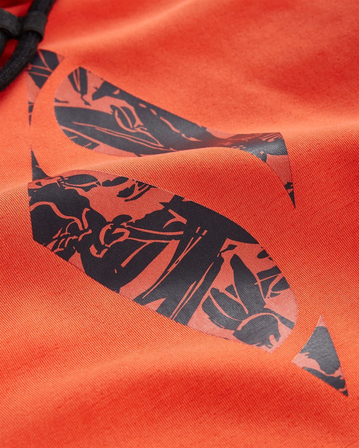 W Soft Touch Floral Printed Logo Hoodie