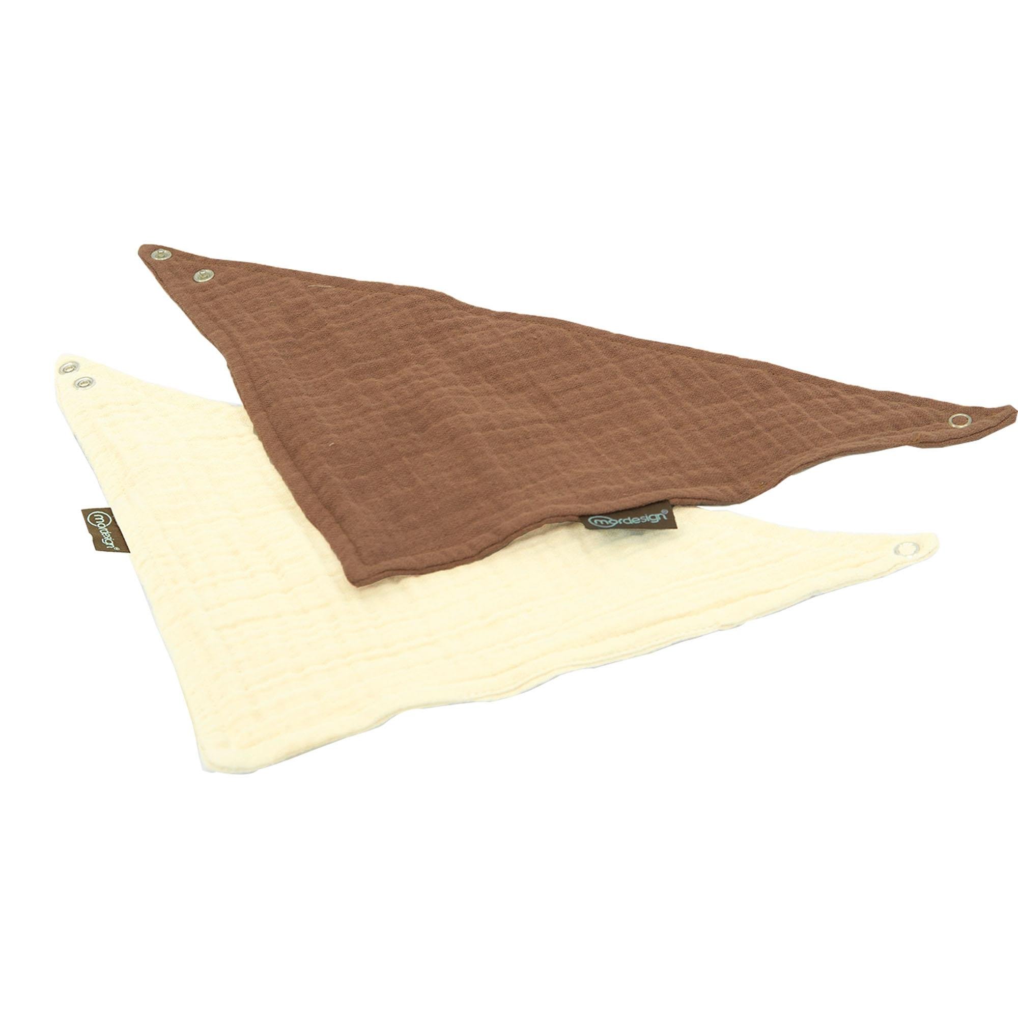  %100 Organik Pamuk Müslin Kumaş Bebek Fular, Ayarlanabilir İki Çıtçıtlı Bebek Önlük, Kahve 