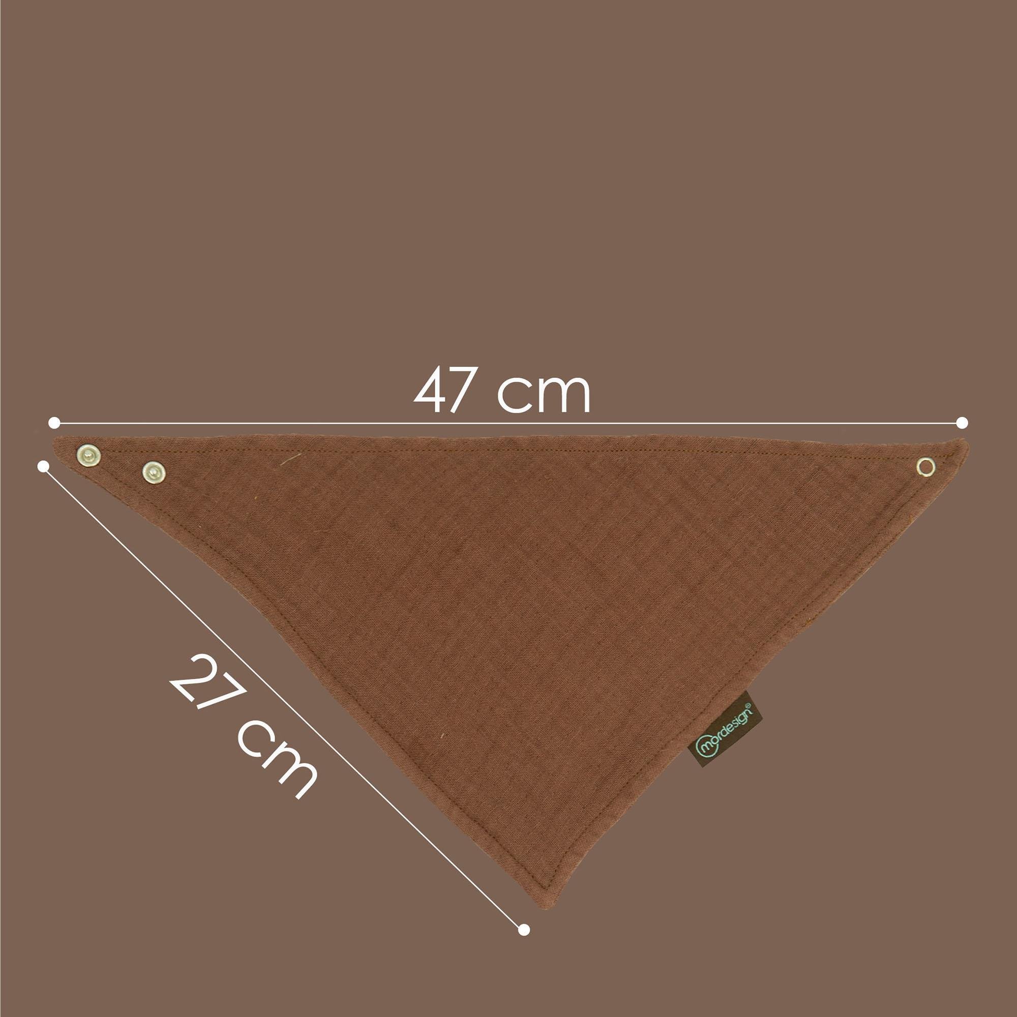  %100 Organik Pamuk Müslin Kumaş Bebek Fular, Ayarlanabilir İki Çıtçıtlı Bebek Önlük, Kahve 