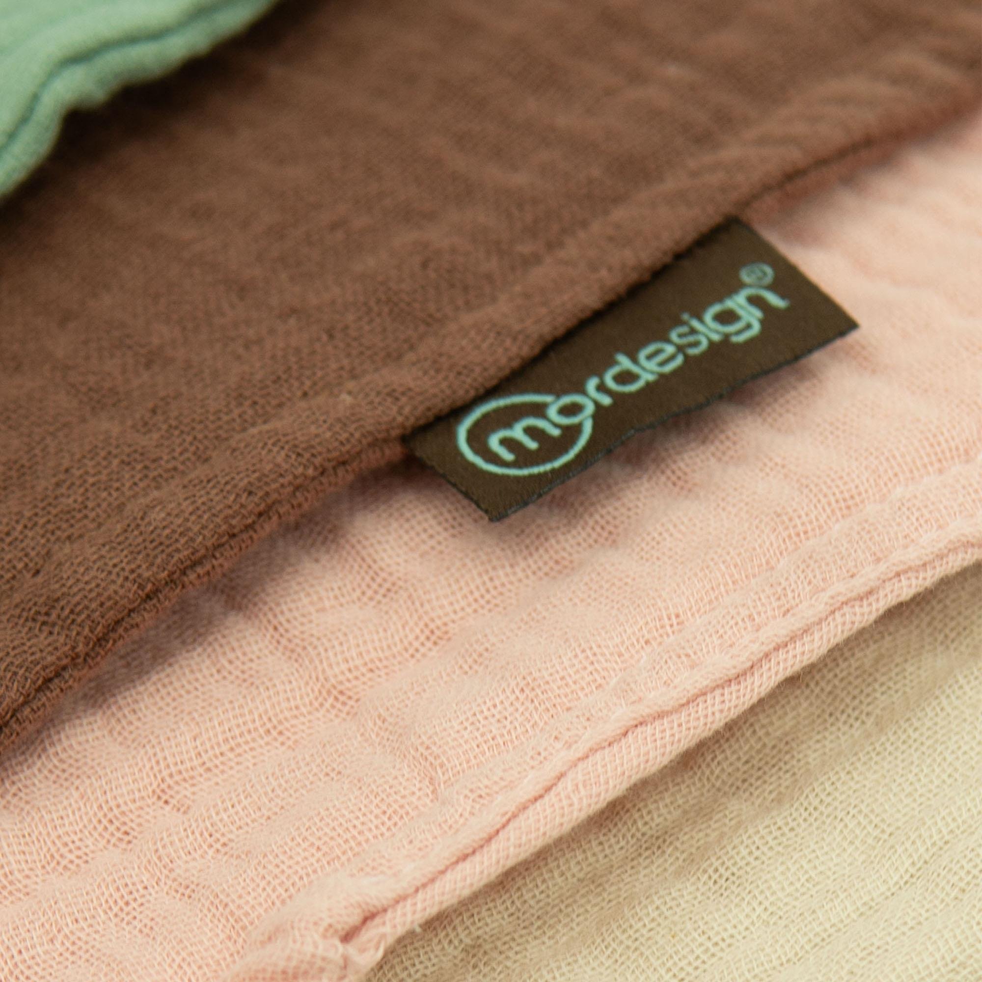  %100 Organik Pamuk Müslin Kumaş Bebek Fular, Ayarlanabilir İki Çıtçıtlı Bebek Önlük, Kahve 