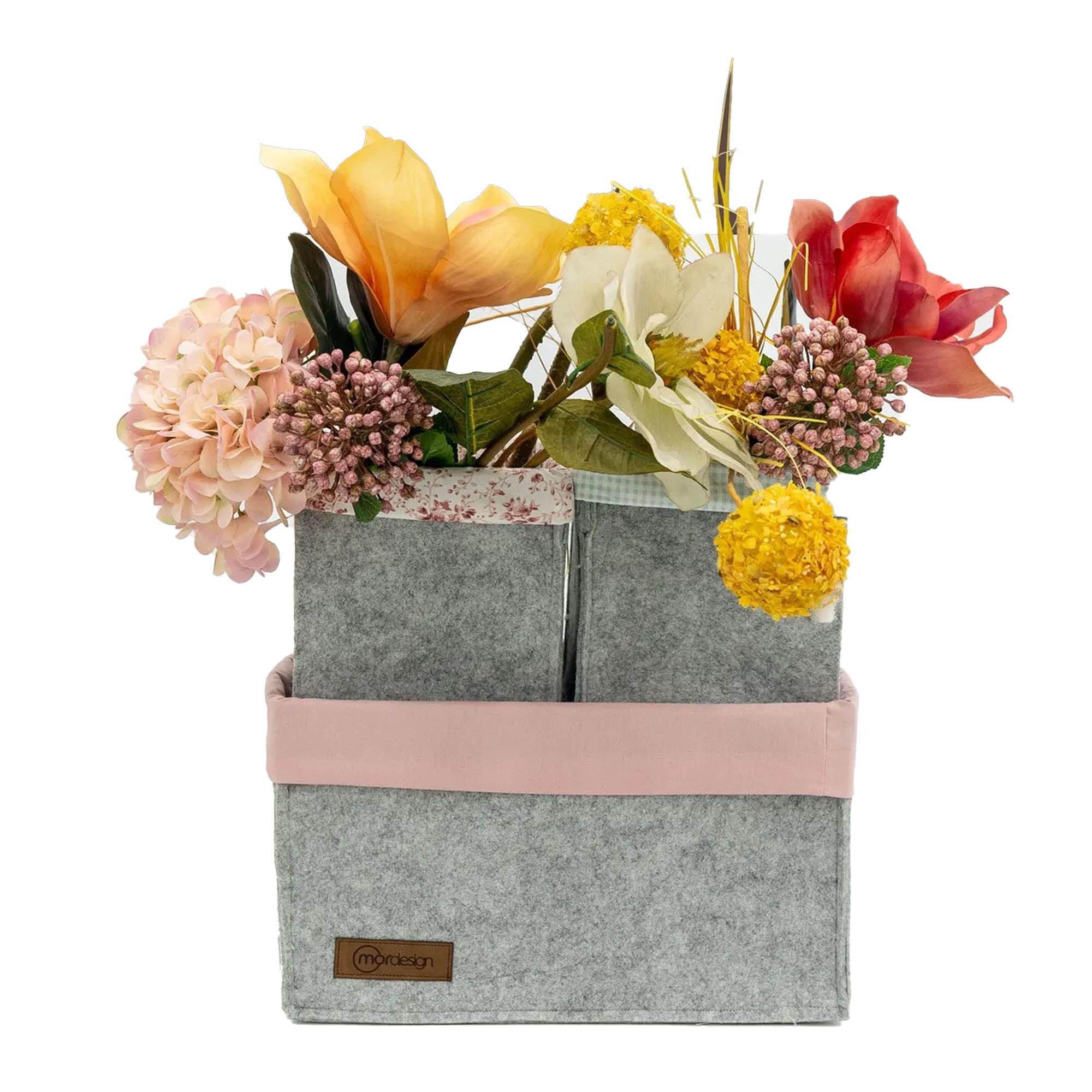 3'lü Çekmece İçi Dolap Çamaşır Düzenleyici, Çocuk Odası Katlanabilir Saklama Kutusu Seti, Organizer Pudra 