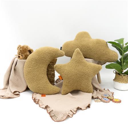 3'lü Set Bulut Yıldız Ay, Dekoratif Yastık, Süper Kabarık Teddy Kumaş Yastık, Morteddy Sky Serisi
