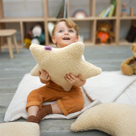 3'lü Set Bulut Yıldız Ay, Dekoratif Yastık, Süper Kabarık Teddy Kumaş Yastık, Morteddy Sky Serisi