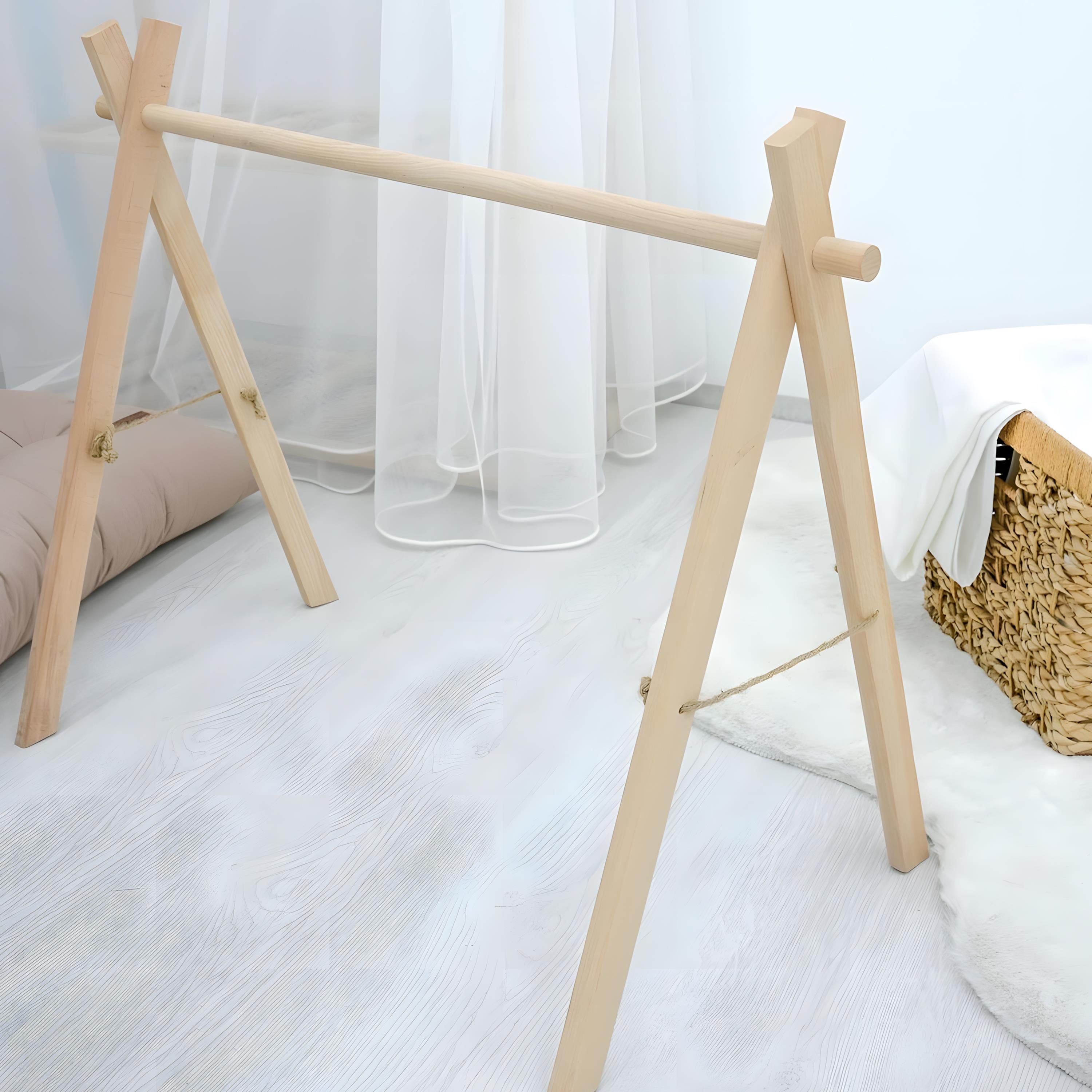 Ahşap Bebek Egzersiz Aleti, Oyun Alanı, Ahşap Aktivite Aleti, Naturel Seri (Oyuncaklar Dahil Değil)