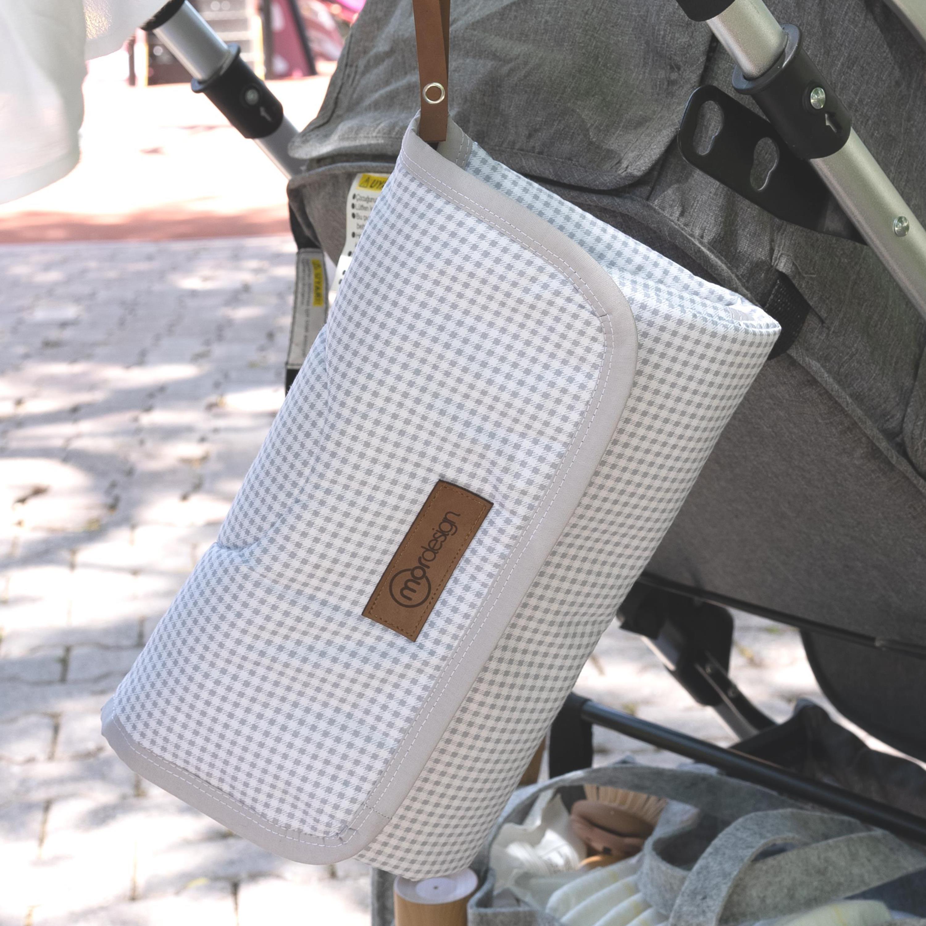 Bebek Çanta Alt Açma Minderi, Alt Değiştirme Pedi, Taşınabilir Bakım Çantası, Clutch Seri, Gri