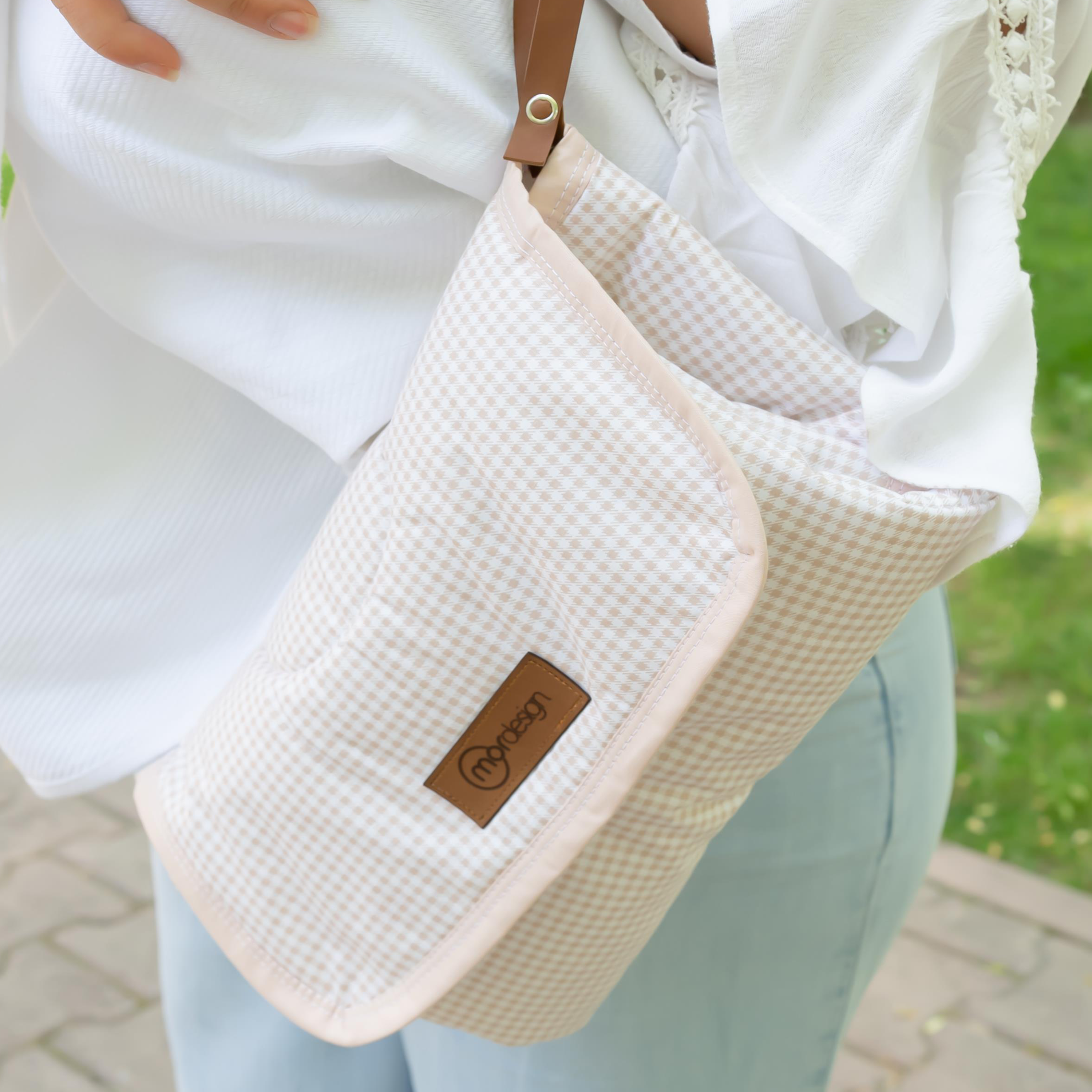 Bebek Çanta Alt Açma Minderi, Alt Değiştirme Pedi, Taşınabilir Bakım Çantası, Clutch Seri, Kahverengi