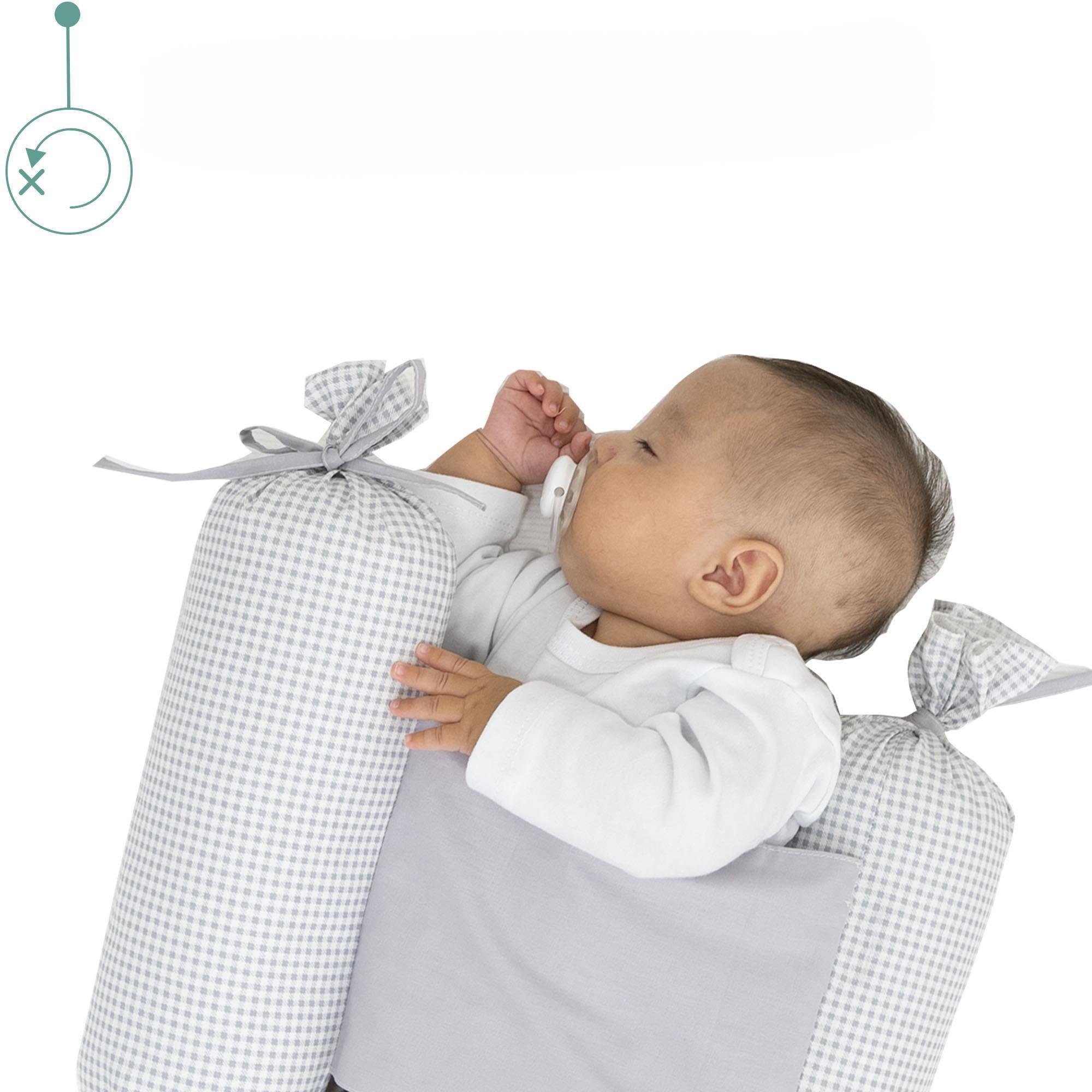 Bebek Yuvarlanma Önleyici Yastık, Yenidoğan Yan Yatış Yastığı, Puffs Serisi Gri