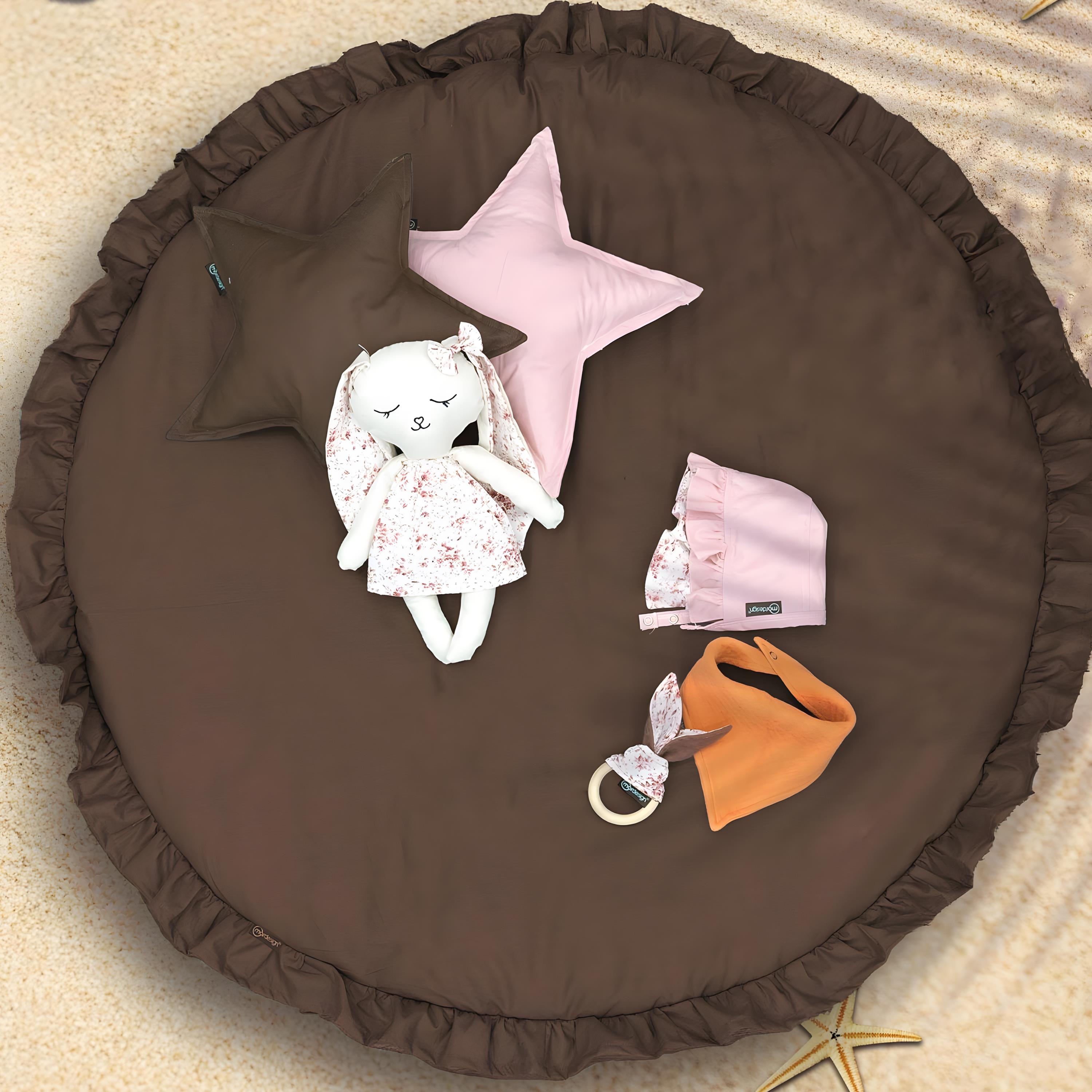 Bebek/Çocuk Oyun Halısı, Yenidoğan Emekleme Pedi, Aktivite Matı, Çok Amaçlı Minder, Kampçı Serisi Acı kahve 