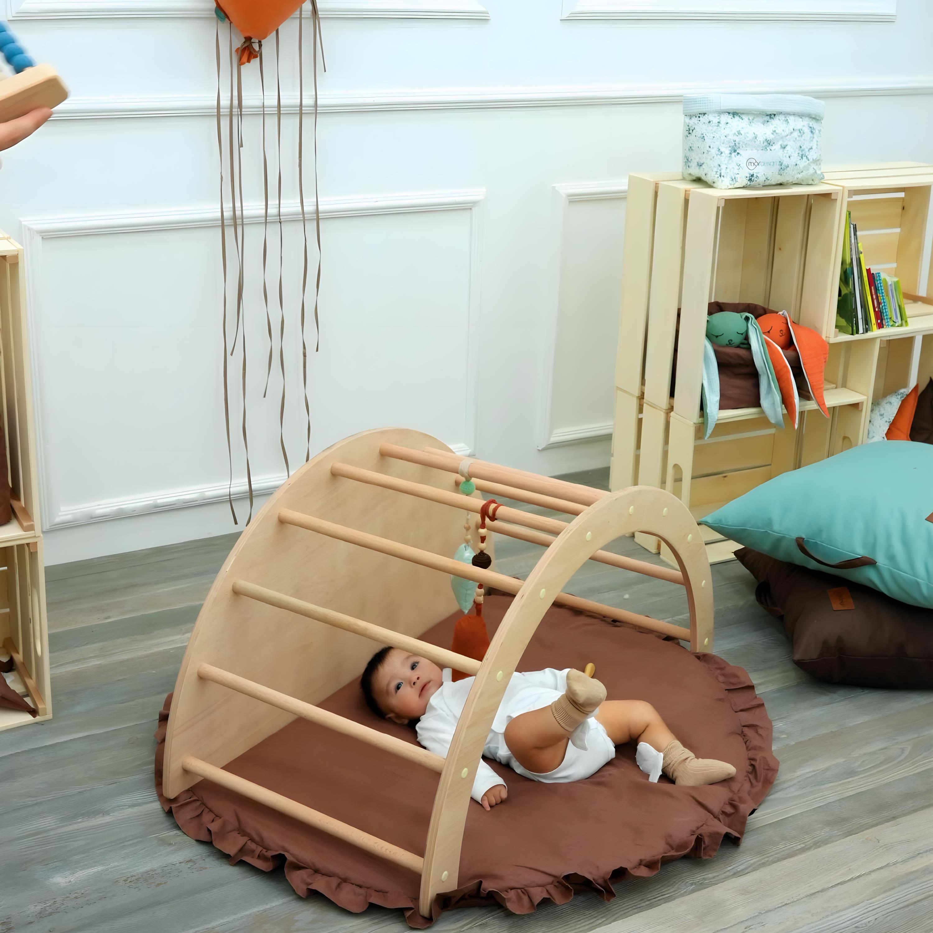 Bebek/Çocuk Oyun Halısı, Yenidoğan Emekleme Pedi, Aktivite Matı, Çok Amaçlı Minder, Kampçı Serisi Cappucino 