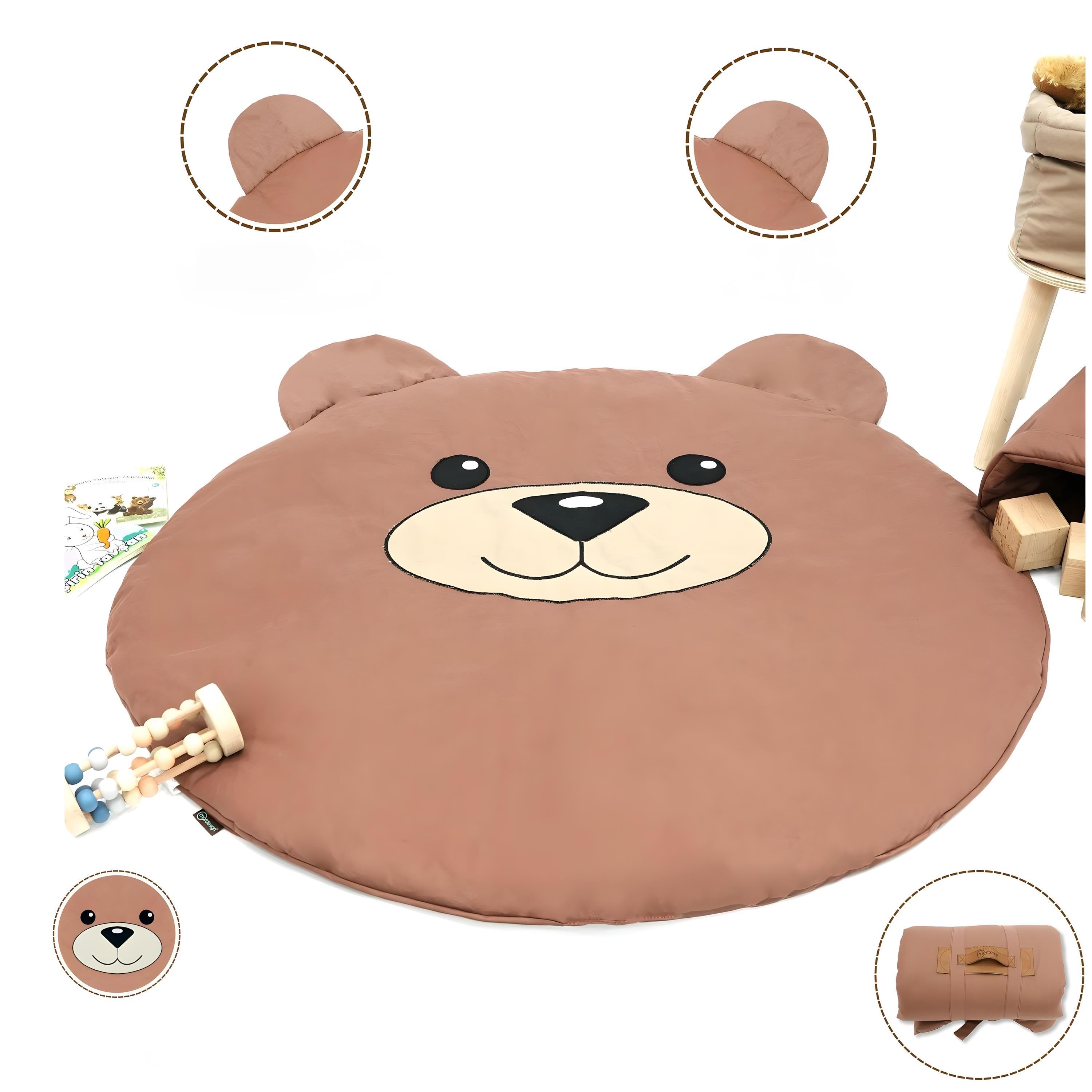 Bebek/Çocuk Oyun Halısı, Yenidoğan Emekleme Pedi, Aktivite Oyun Matı, Morbear Serisi