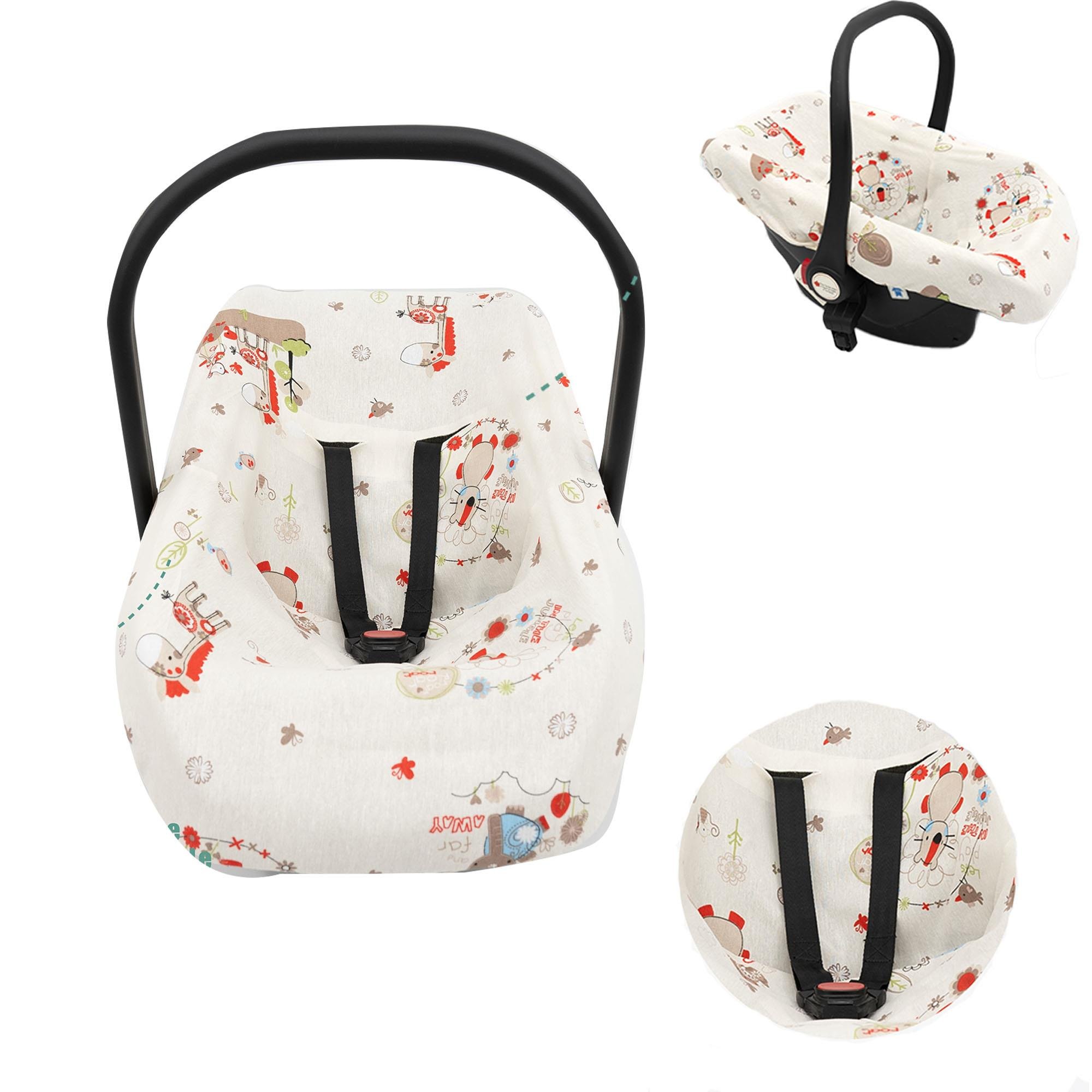 Çift Taraflı Ortopedik Puset Minderi, Örtü, Çarşaf ve Bebek Pikesi, 4' lü Seyahat Set, Animal Serisi