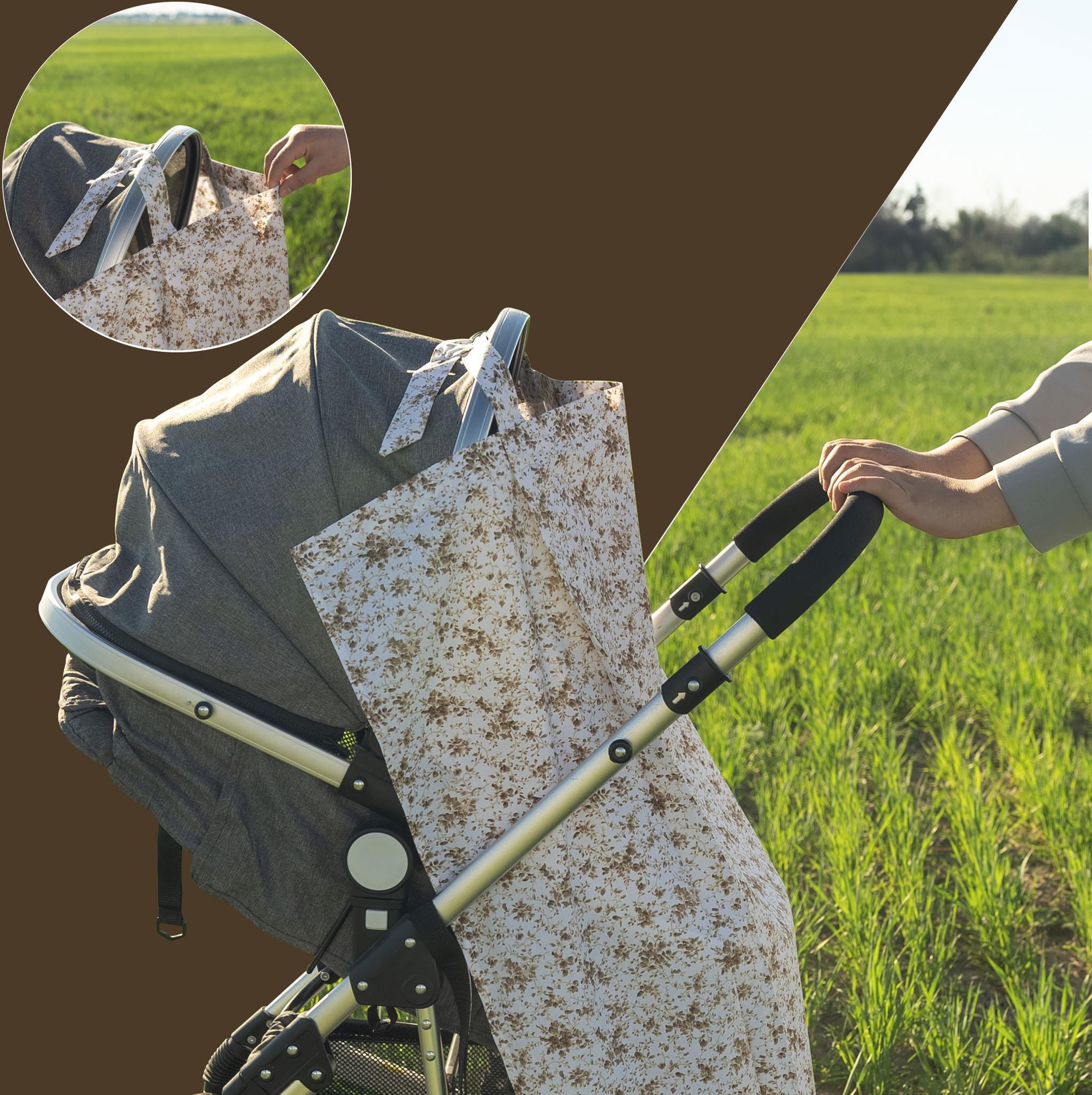 Çok Amaçlı Bebek Emzirme Örtüsü/Önlüğü; Puset, Bebek arabası örtüsü, Extra Büyük, Çıtır Seri, Kahve