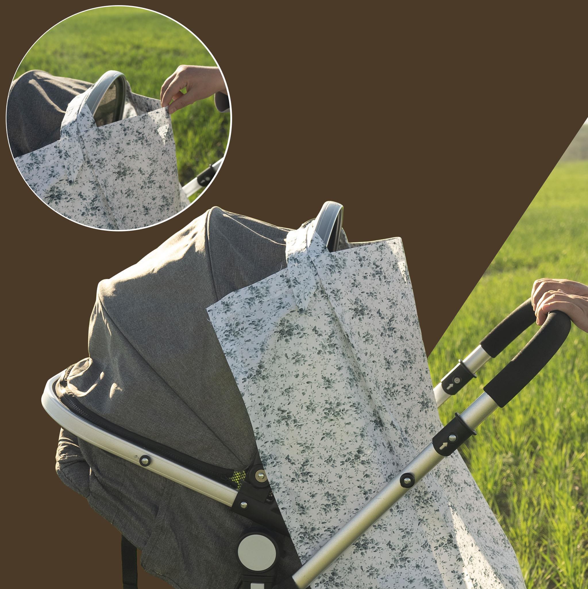 Çok Amaçlı Bebek Emzirme Örtüsü/Önlüğü; Puset, Bebek arabası örtüsü, Extra Büyük, Çıtır Seri, Mint