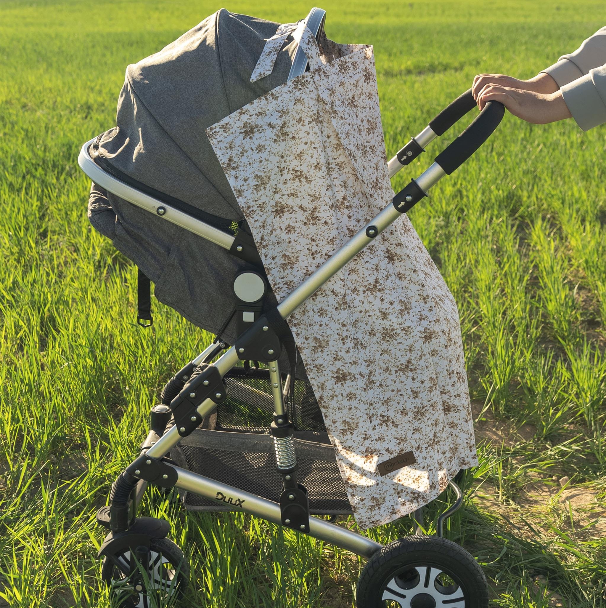 Çok Amaçlı Bebek Emzirme Örtüsü/Önlüğü; Puset, Bebek arabası örtüsü, Extra Büyük, Çıtır Seri, Kahve