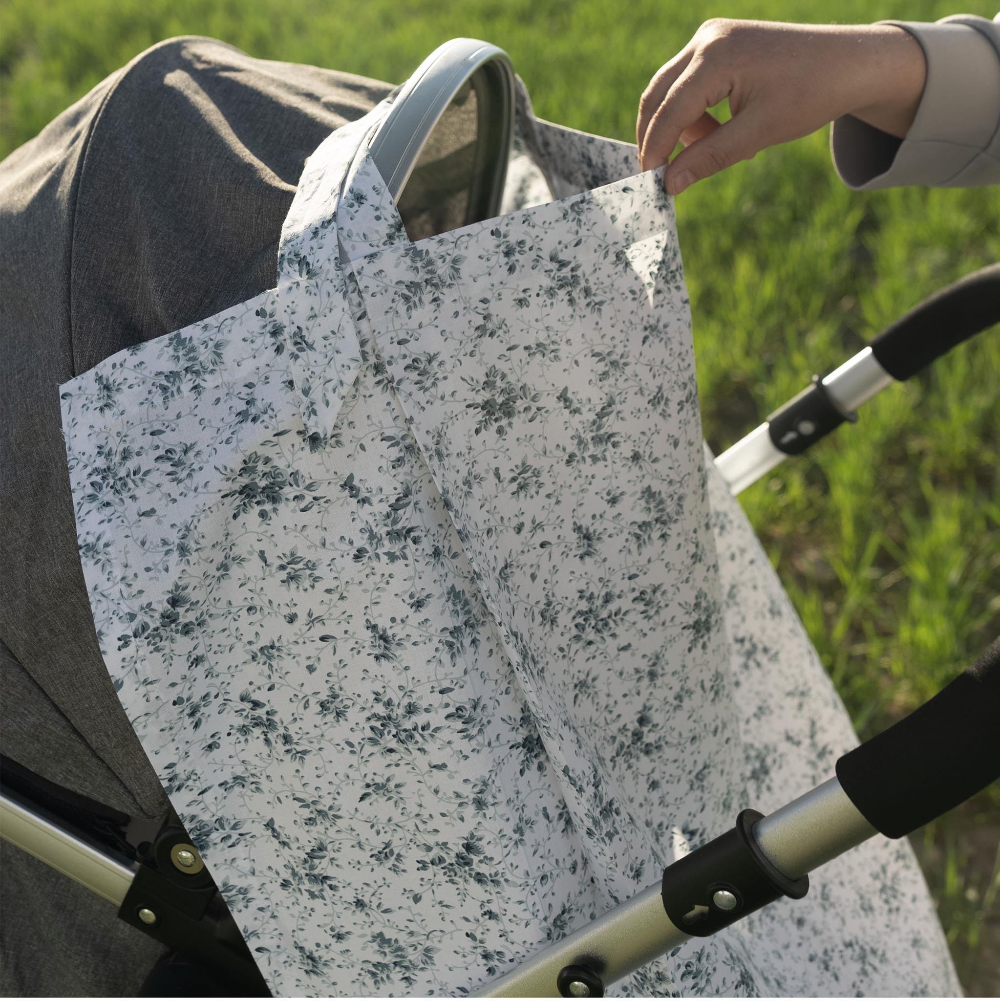 Çok Amaçlı Bebek Emzirme Örtüsü/Önlüğü; Puset, Bebek arabası örtüsü, Extra Büyük, Çıtır Seri, Mint