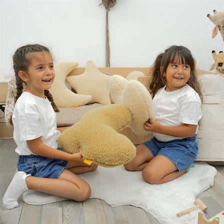 Dekoratif Peluş Yastık, Teddy Kumaş Kalp Yastık, Süper Yumuşak Kabarık Kalp Yastık, Morteddy Serisi