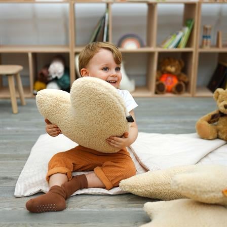 Dekoratif Peluş Yastık, Teddy Kumaş Kalp Yastık, Süper Yumuşak Kabarık Kalp Yastık, Morteddy Serisi