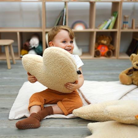 Dekoratif Peluş Yastık, Teddy Kumaş Kalp Yastık, Süper Yumuşak Kabarık Kalp Yastık, Morteddy Serisi