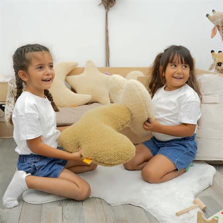 Dekoratif Peluş Yastık, Teddy Kumaş Kalp Yastık, Süper Yumuşak Kabarık Kalp Yastık, Morteddy Serisi