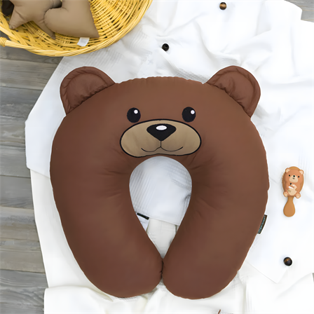 Emzirme Yastığı Bebek Destek Minderi Hamile Yastığı Pamuk Kumaş Morbear Serisi