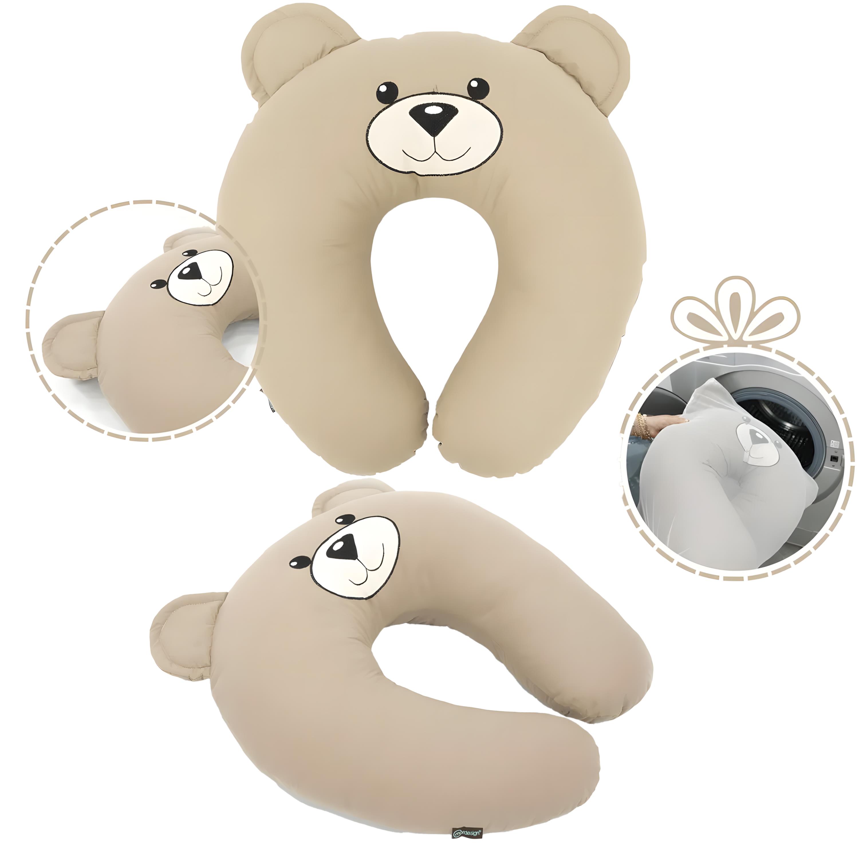 Emzirme Yastığı Bebek Destek Minderi Hamile Yastığı Pamuk Kumaş Morbear Serisi