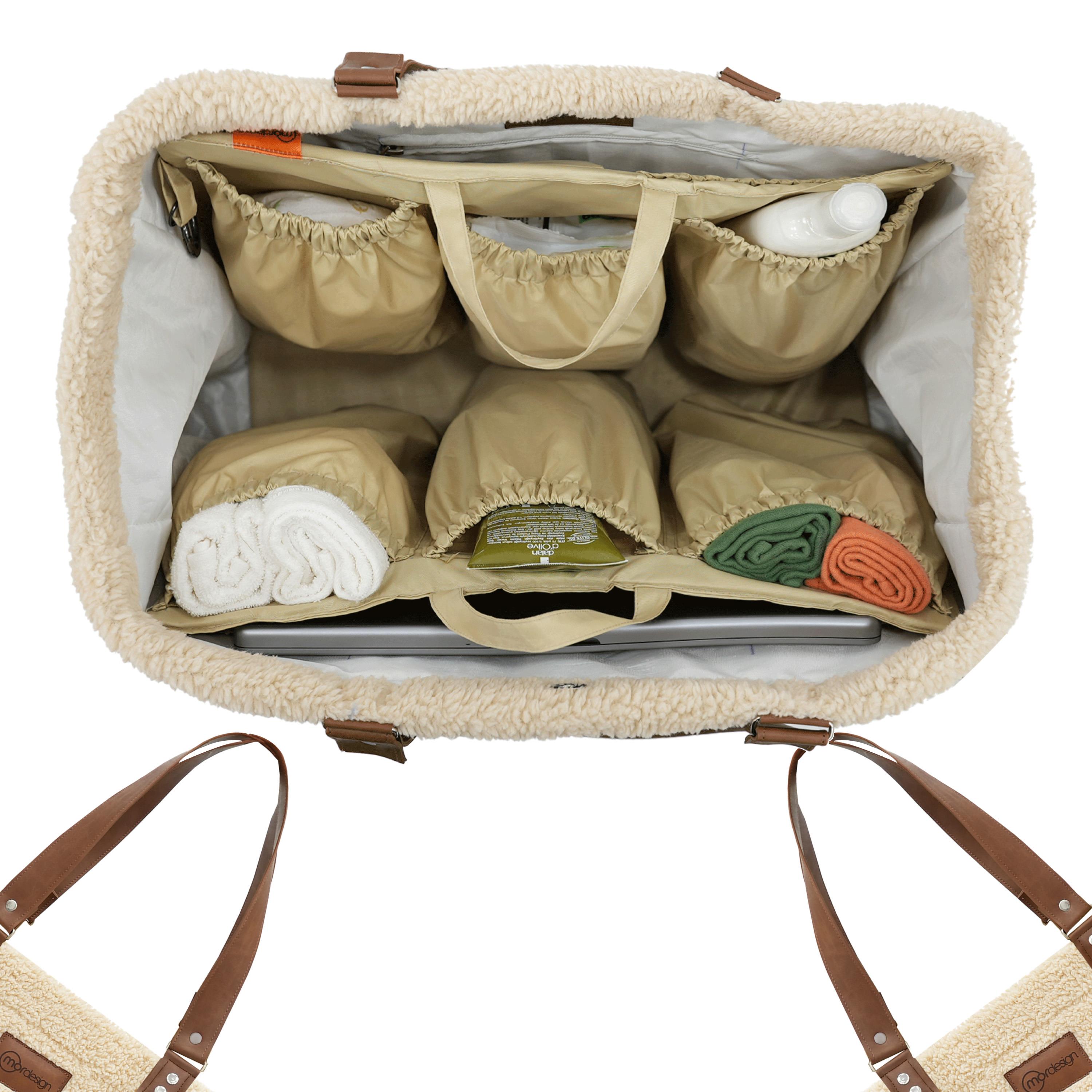 Mommy Bag, Anne Bebek Bakım Çantası, Cüzdan Hediyeli, XL Büyük Boy, Kadın Çantası, Morteddy Serisi