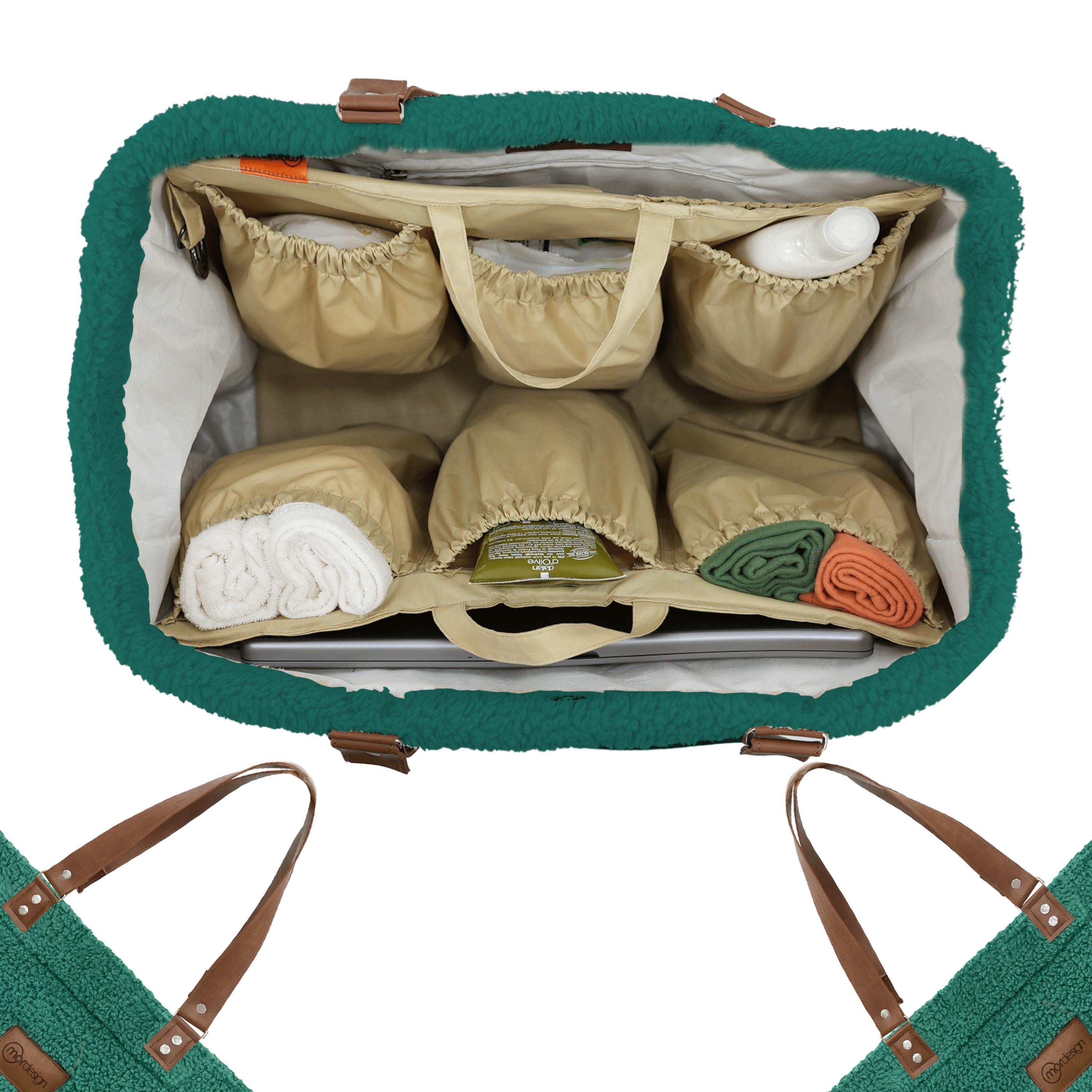 Mommy Bag, Anne Bebek Bakım Çantası, Cüzdan Hediyeli, XL Büyük Boy, Kadın Çantası, Morteddy Serisi