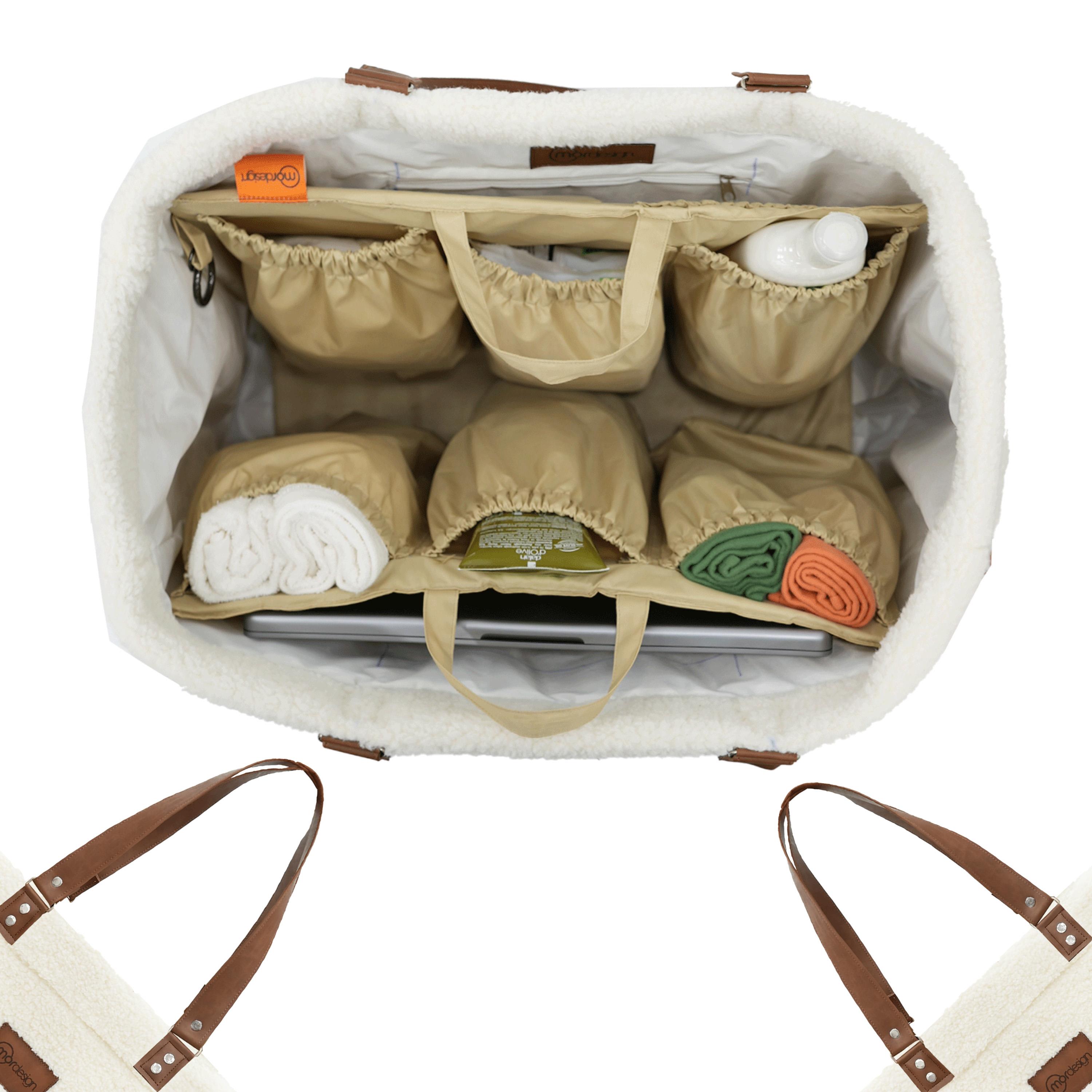 Mommy Bag, Anne Bebek Bakım Çantası, Cüzdan Hediyeli, XL Büyük Boy, Kadın Çantası, Morteddy Serisi