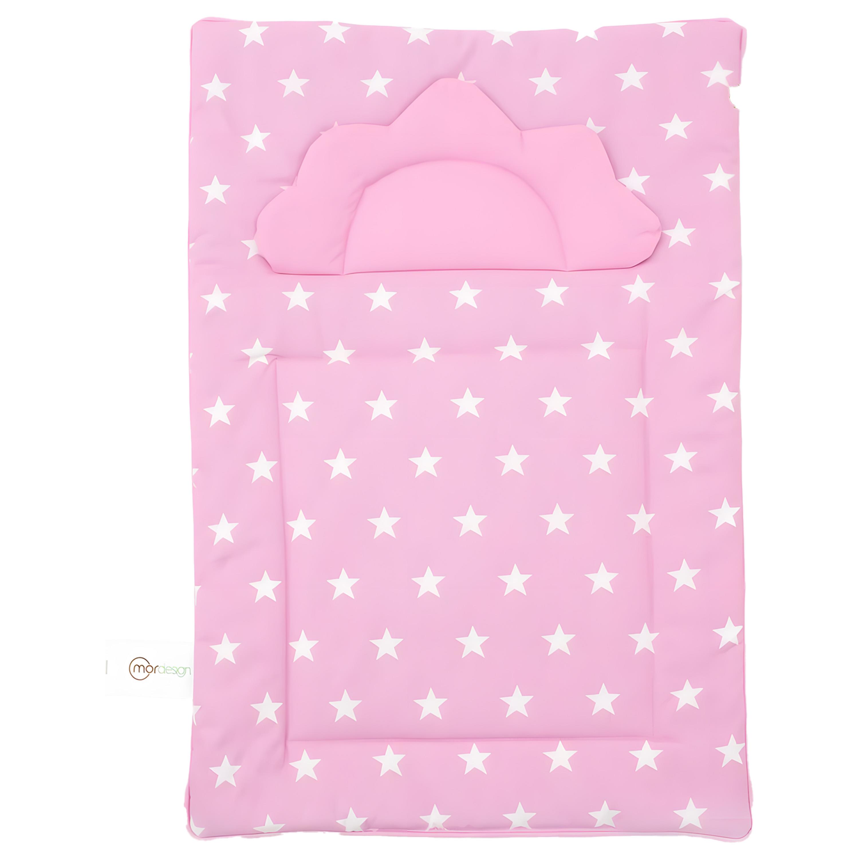Mordesign Bebek Alt Açma Minderi, Yıkanabilir, Elyaf Dolgulu Alt Değiştirme Pedi, Yıldız Serisi, Pembe