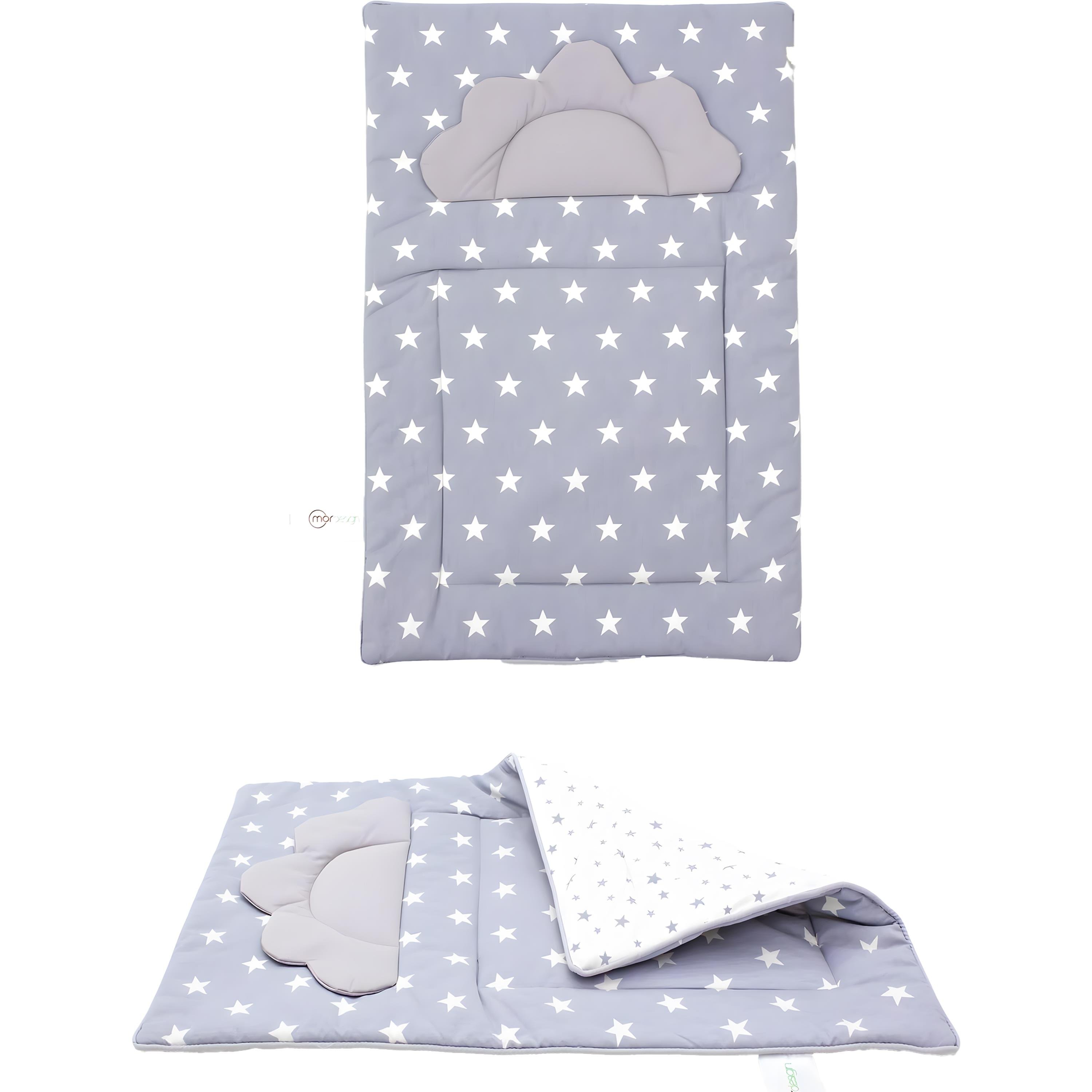 Mordesign Bebek Alt Açma Minderi, Yıkanabilir, Elyaf Dolgulu Alt Değiştirme Pedi, Yıldız Serisi, Gri