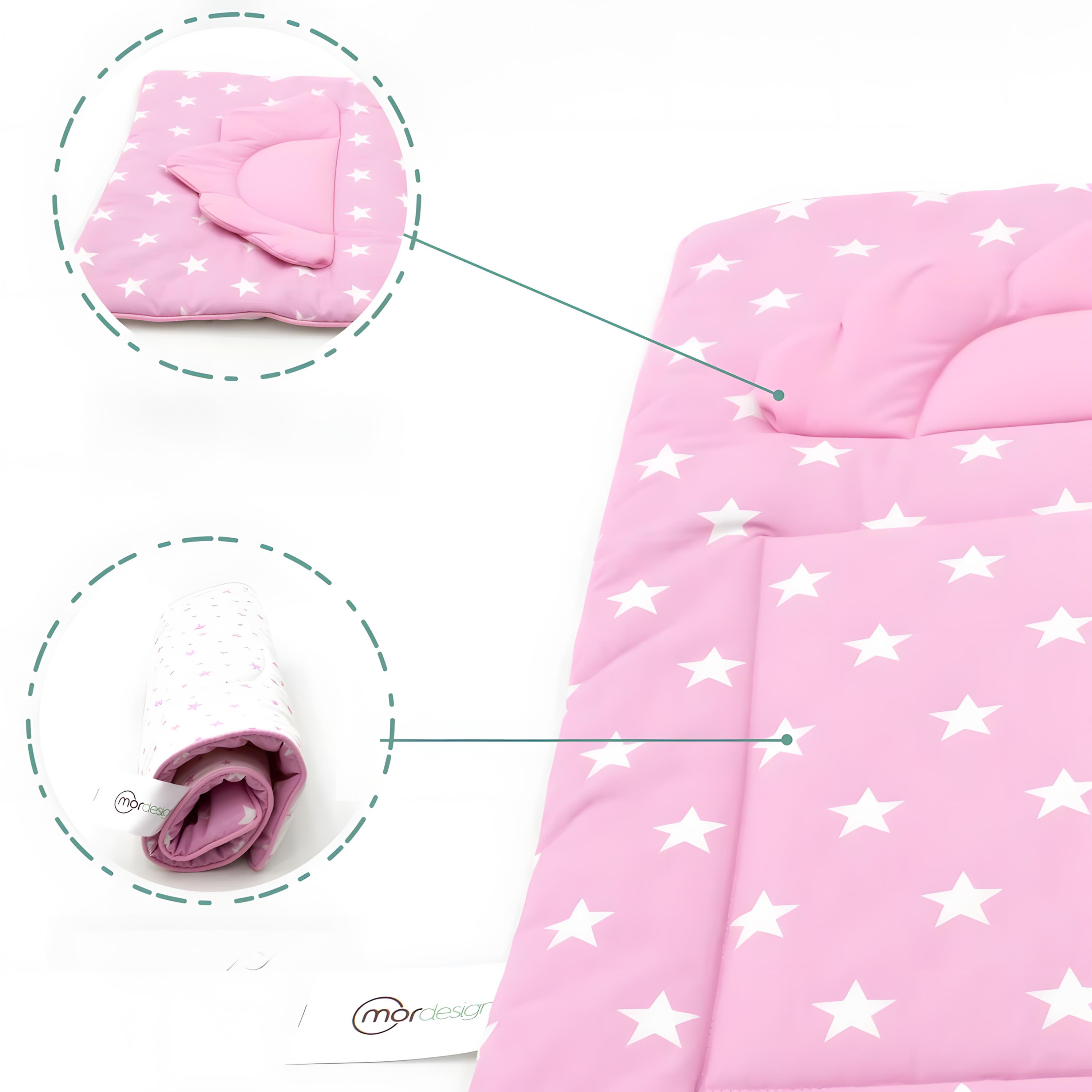 Mordesign Bebek Alt Açma Minderi, Yıkanabilir, Elyaf Dolgulu Alt Değiştirme Pedi, Yıldız Serisi, Pembe