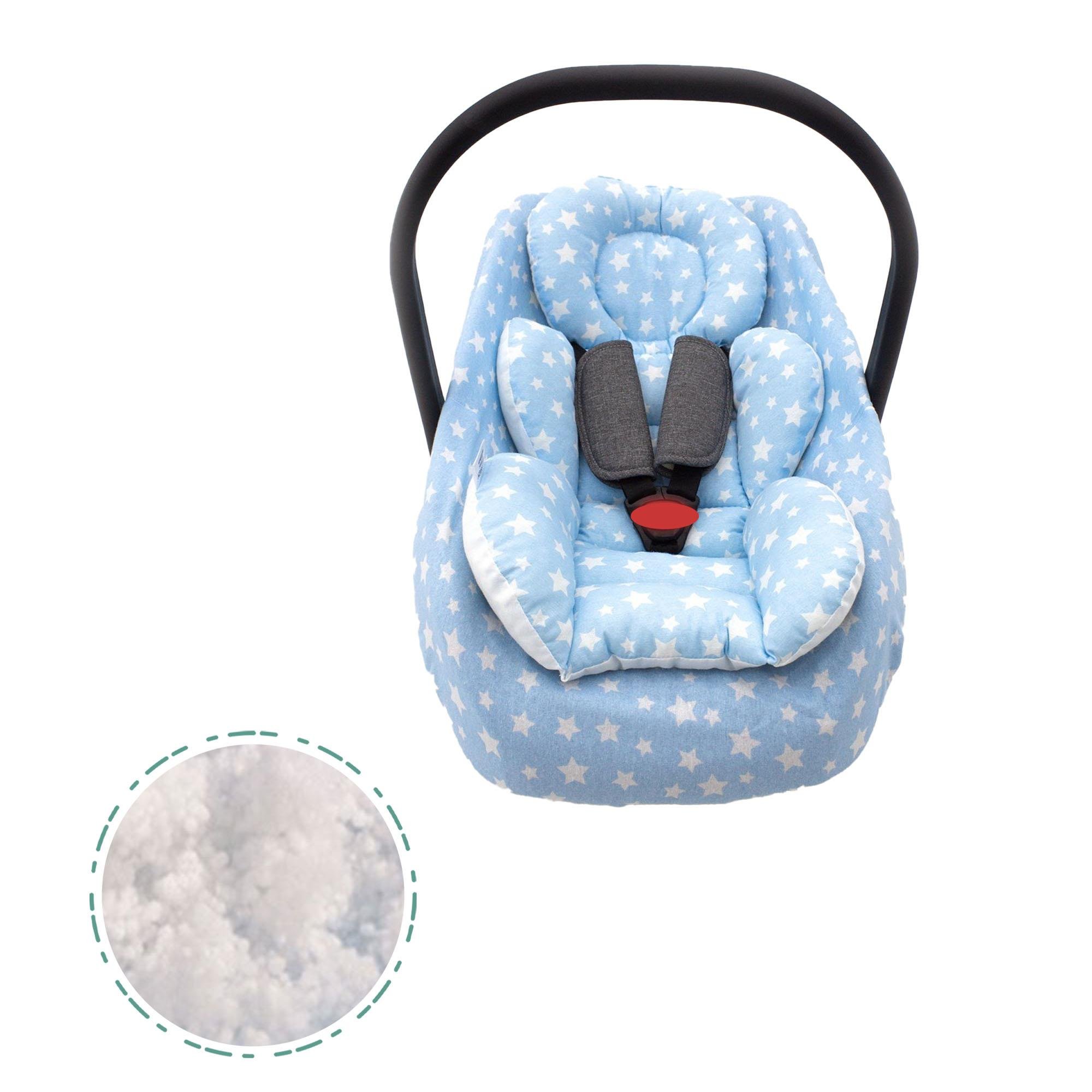 Mordesign Bebek Puset Minderi, Pamuklu Ranforce Kumaş, Yıldız Seri, Mavi