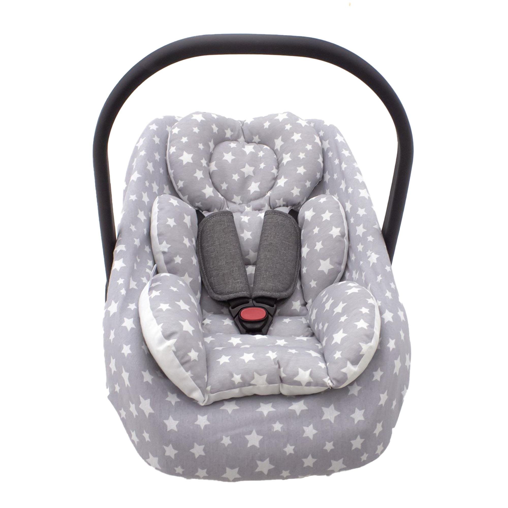 Mordesign Bebek Puset Minderi, Pamuklu Ranforce Kumaş, Stars Seri, Gri
