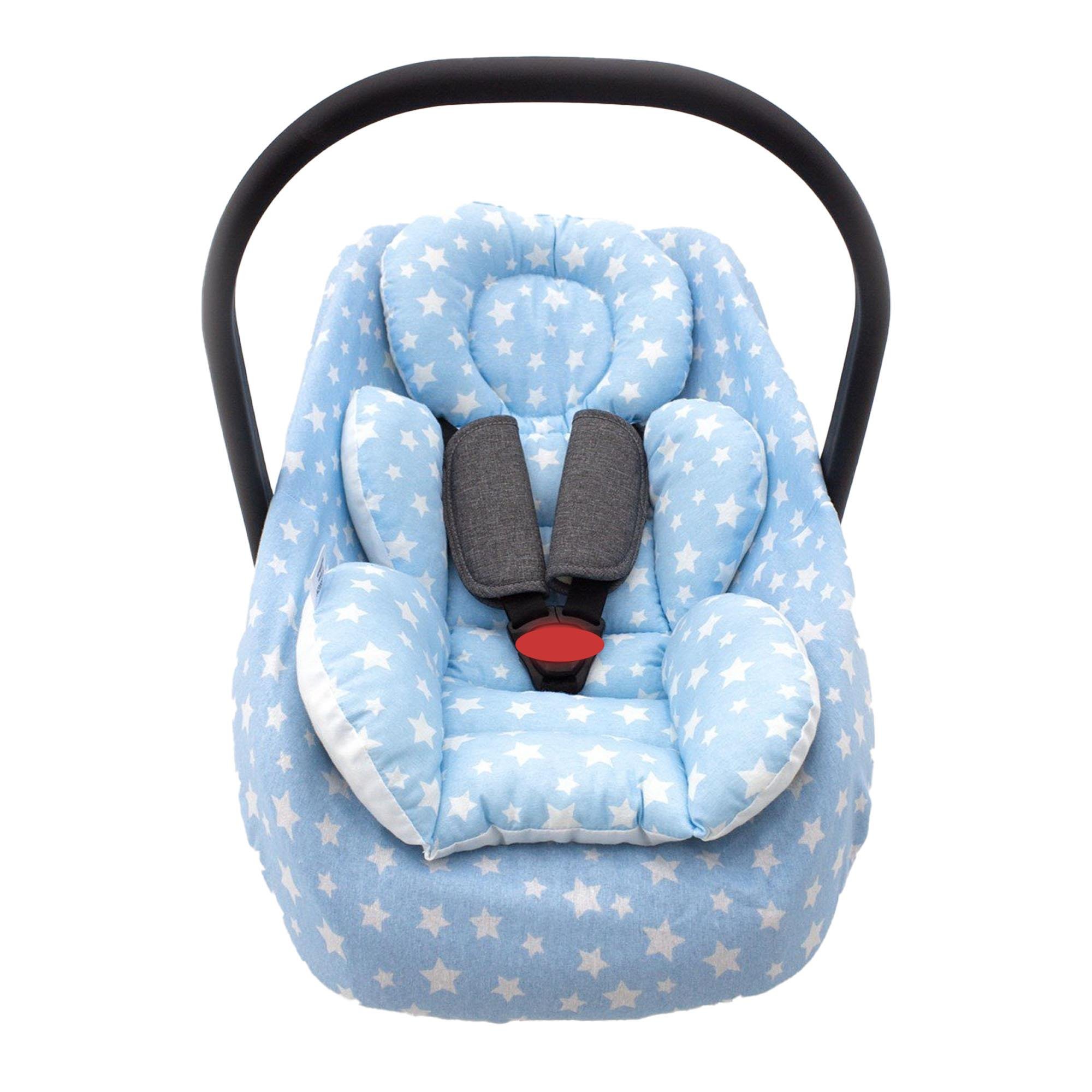 Mordesign Bebek Puset Minderi, Pamuklu Ranforce Kumaş, Yıldız Seri, Mavi