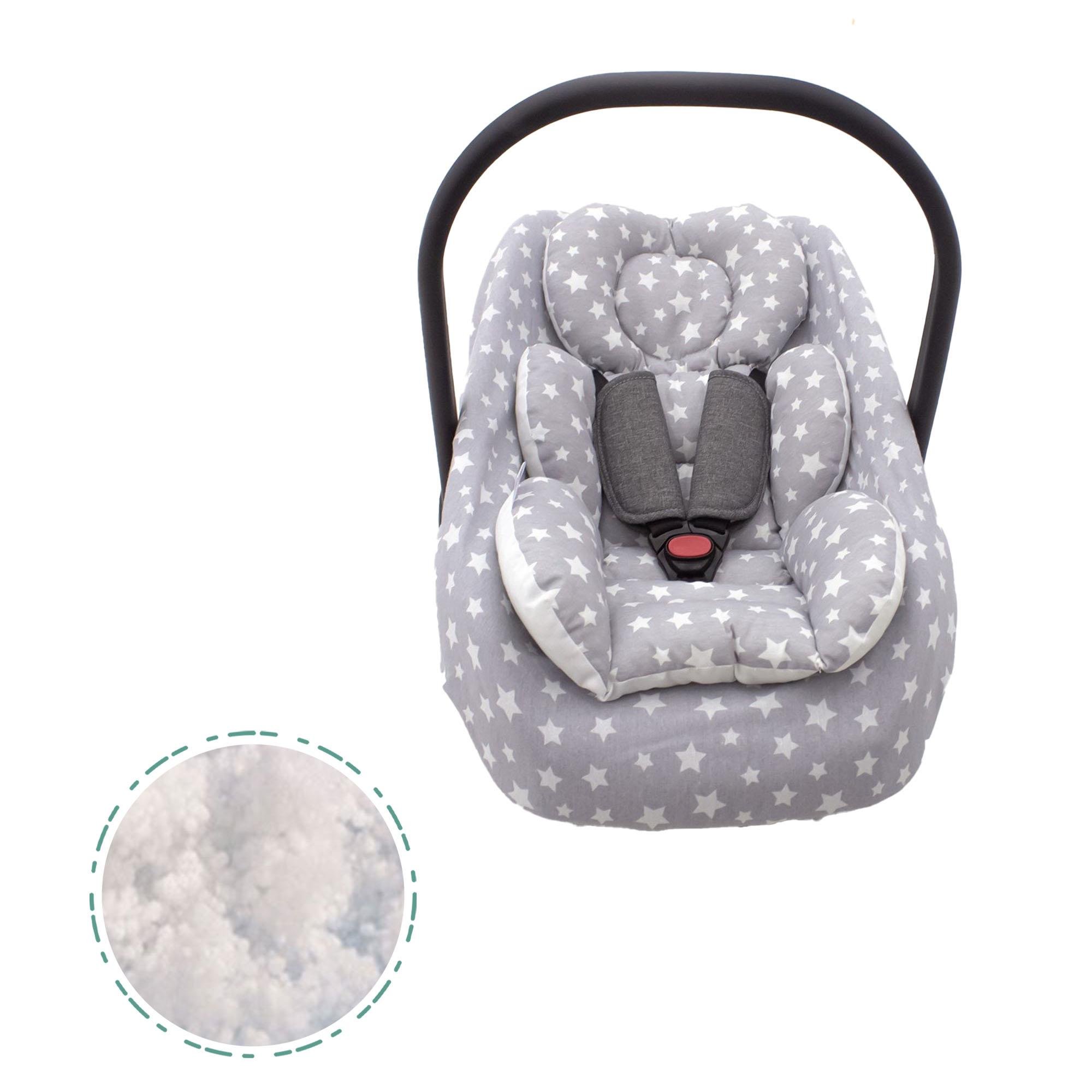 Mordesign Bebek Puset Minderi, Pamuklu Ranforce Kumaş, Stars Seri, Gri