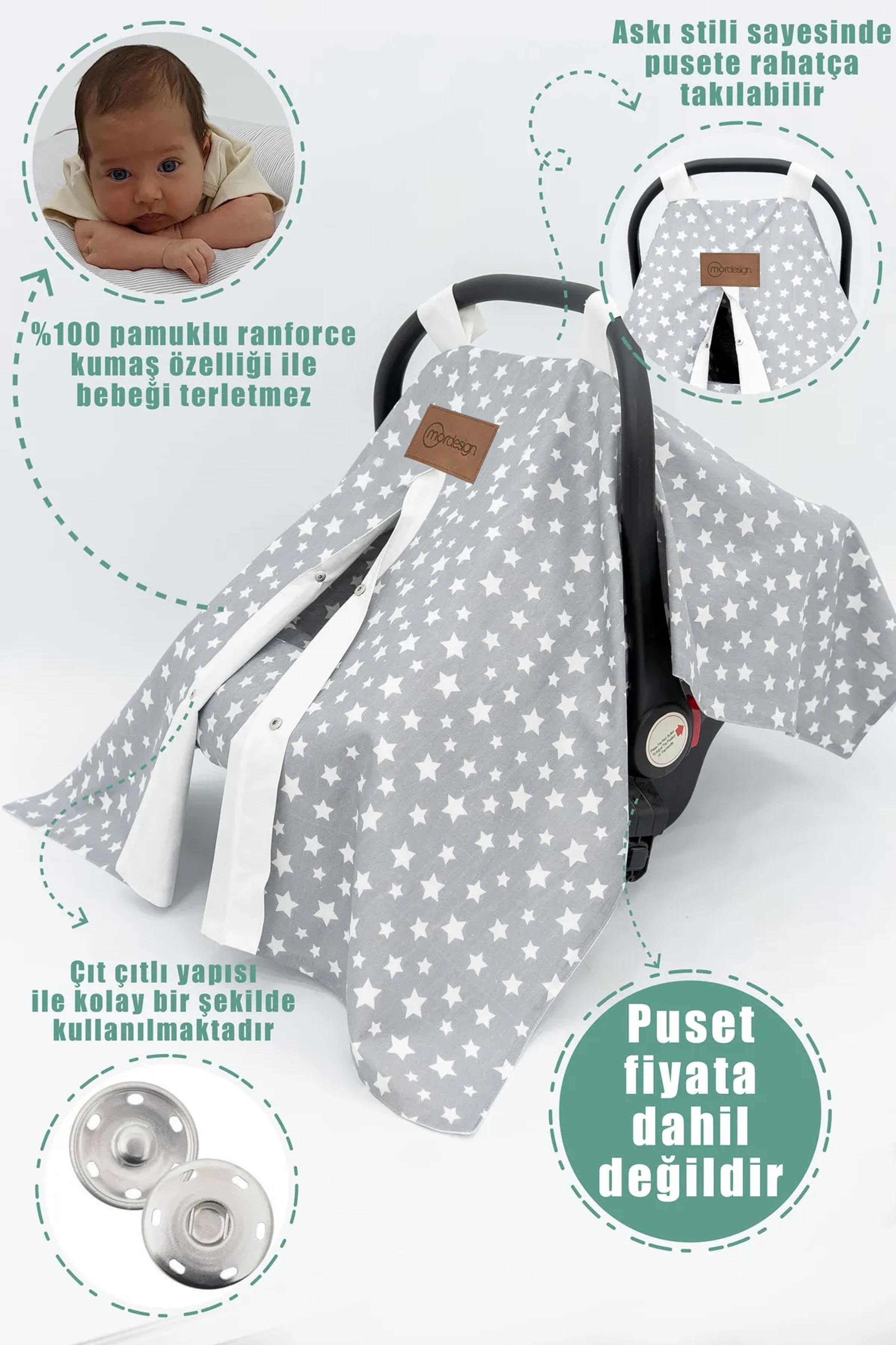 Mordesign Stars 3 Parça Tutmalı  Puset Set Gri