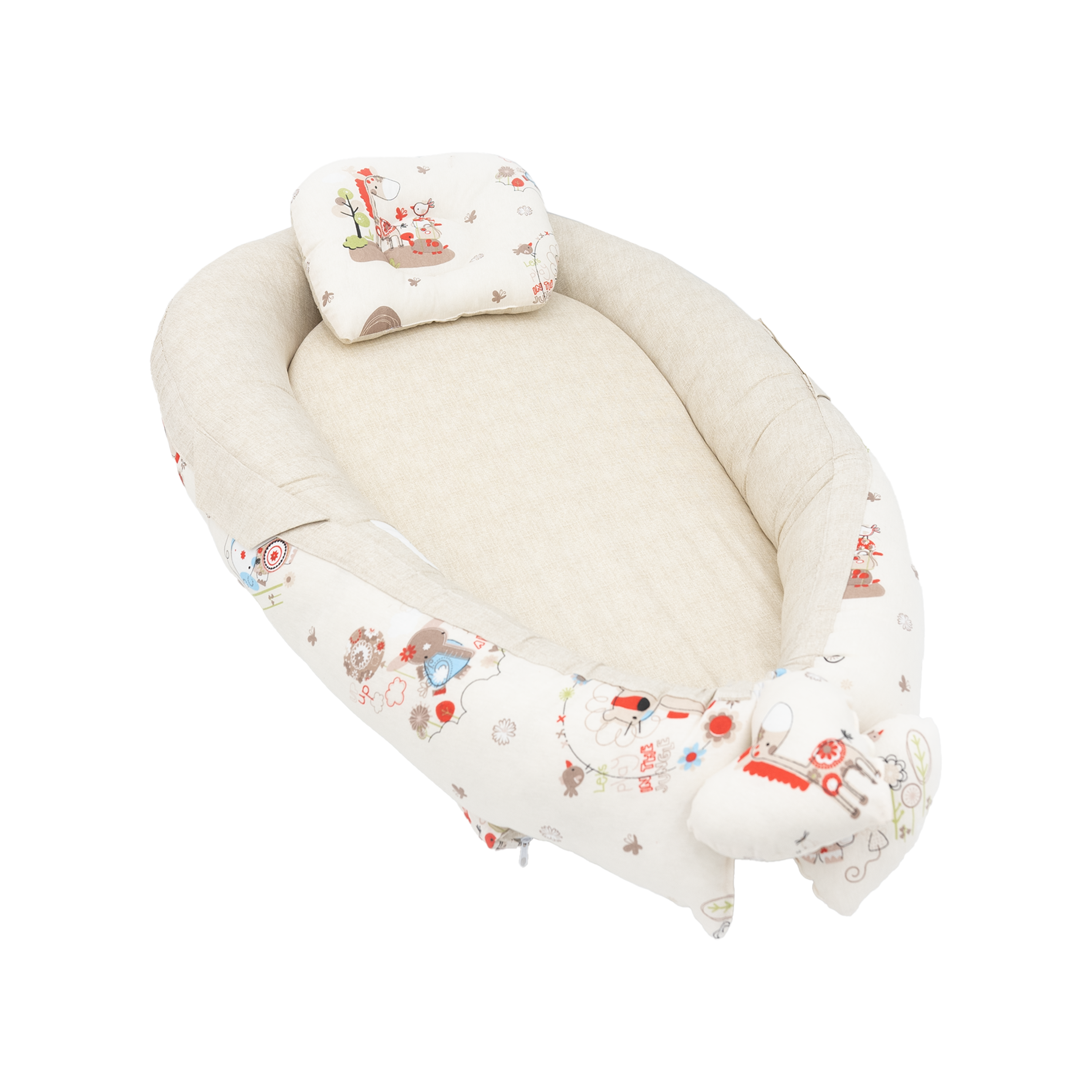 Ortopedik Puset Minder, Çarşaf, Örtü, Pike Ve Anne Yanı Babynest Yatak 6'lı Set, Animal Serisi