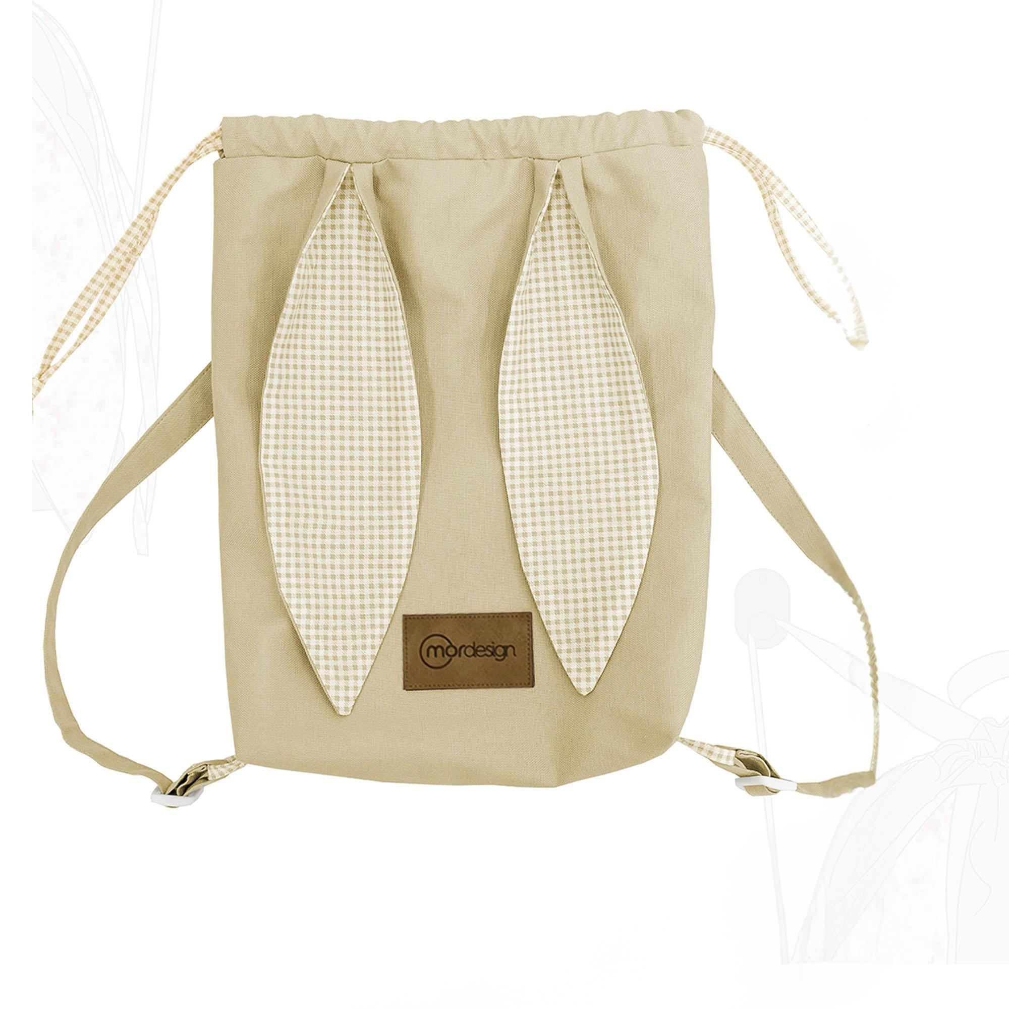 Tavşan Çocuk Sırt Çantası: Kreş/Anasınıfı İçin Pamuk Kumaş Çanta, Sevimli Bunny Bag Krem 
