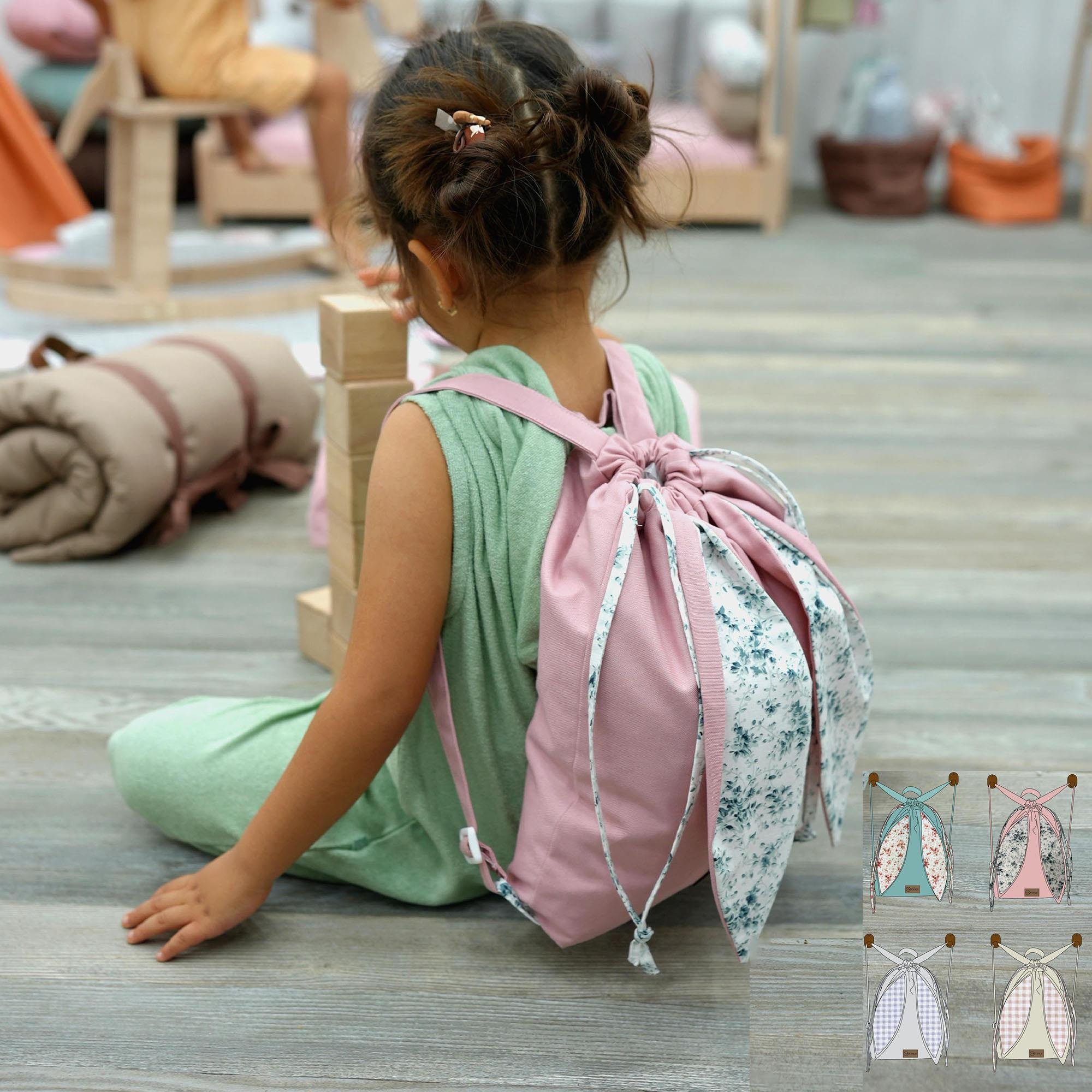 Tavşan Çocuk Sırt Çantası: Kreş/Anasınıfı İçin Pamuk Kumaş Çanta, Sevimli Bunny Bag Krem 