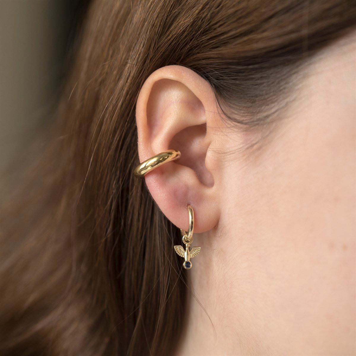 Gold Renk Earcuff -925 Ayar Gümüş