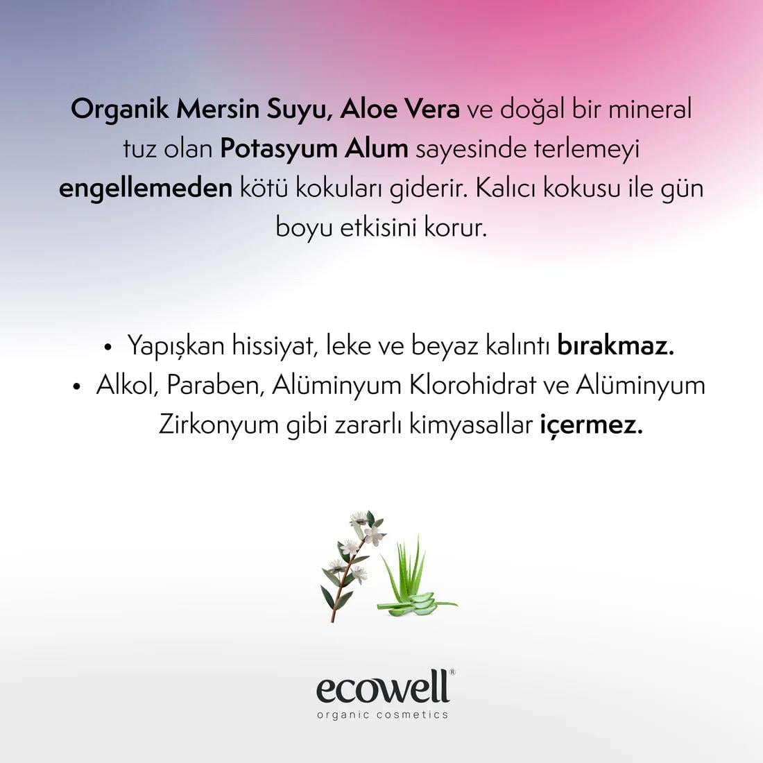 Ecowell Organik Kadın Deodorant Roll-on - 75 ml