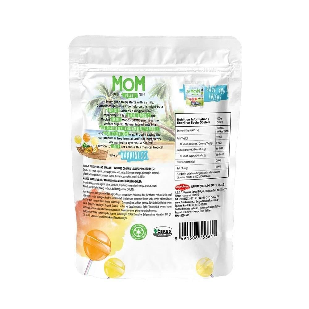 Mom Organik Tropikal Lolipop – Ananas, Muz, Mango