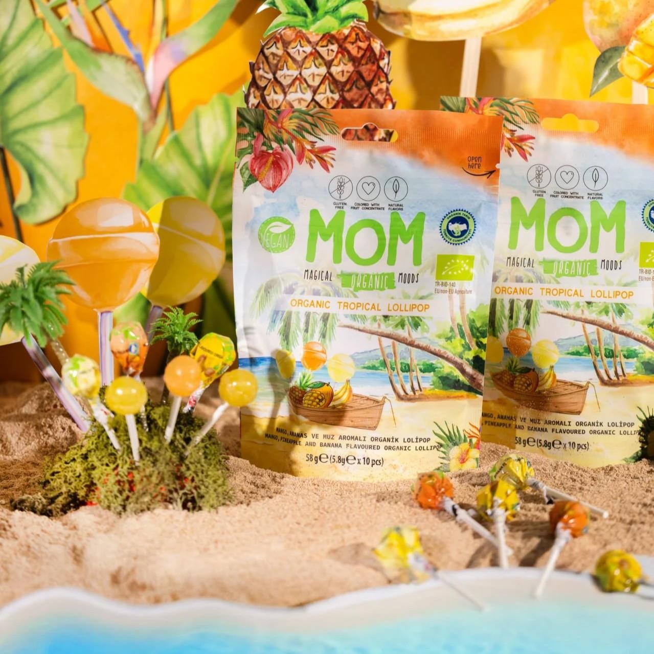Mom Organik Tropikal Lolipop – Ananas, Muz, Mango