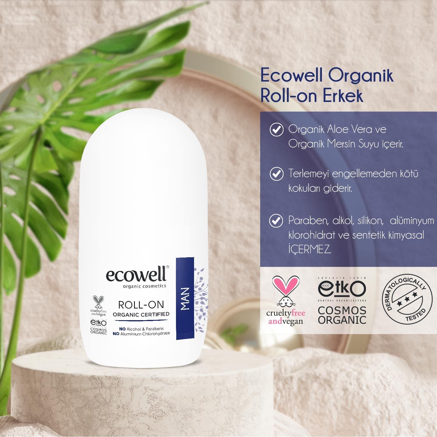 Ecowell Organik Erkek Deodorant Roll-on - 75 ml