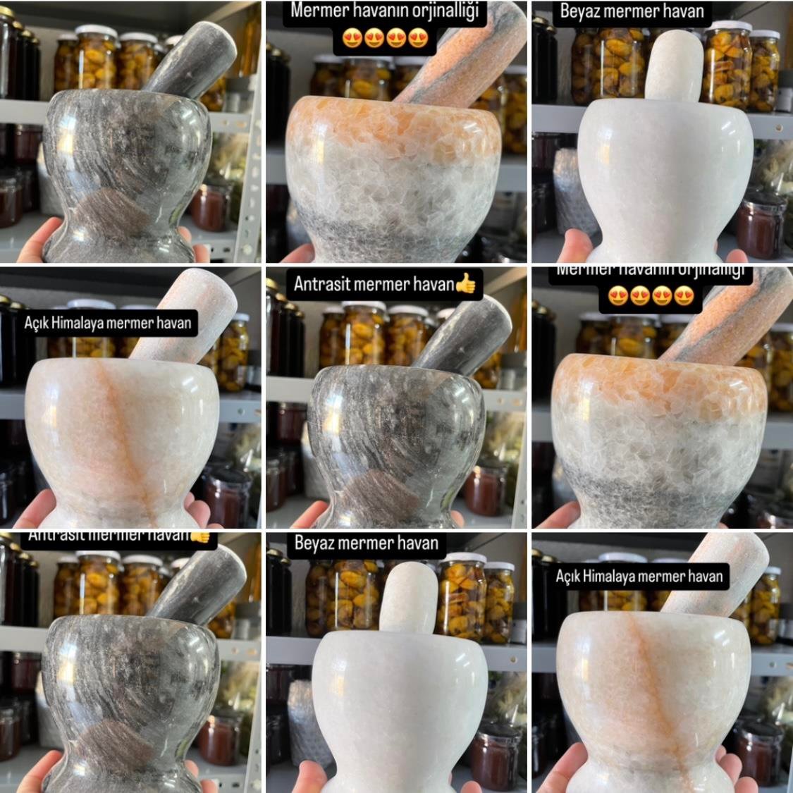 Doğal Cilalı Mermer Havan