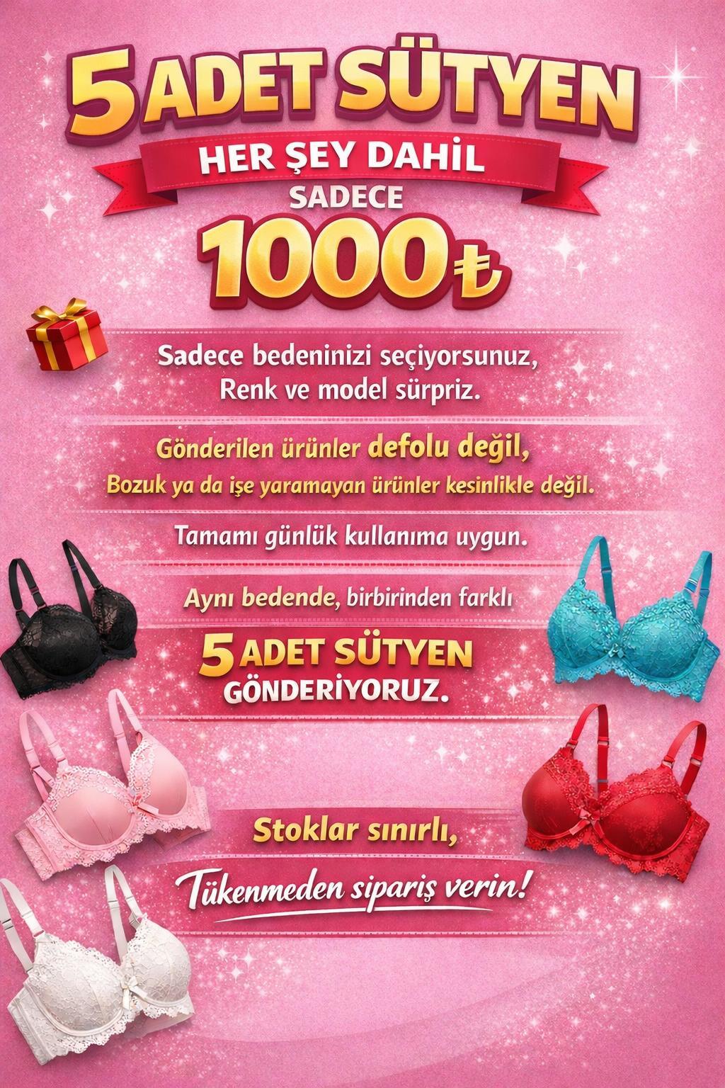 ARENSA 5'li Sürpriz Sütyen Paketi