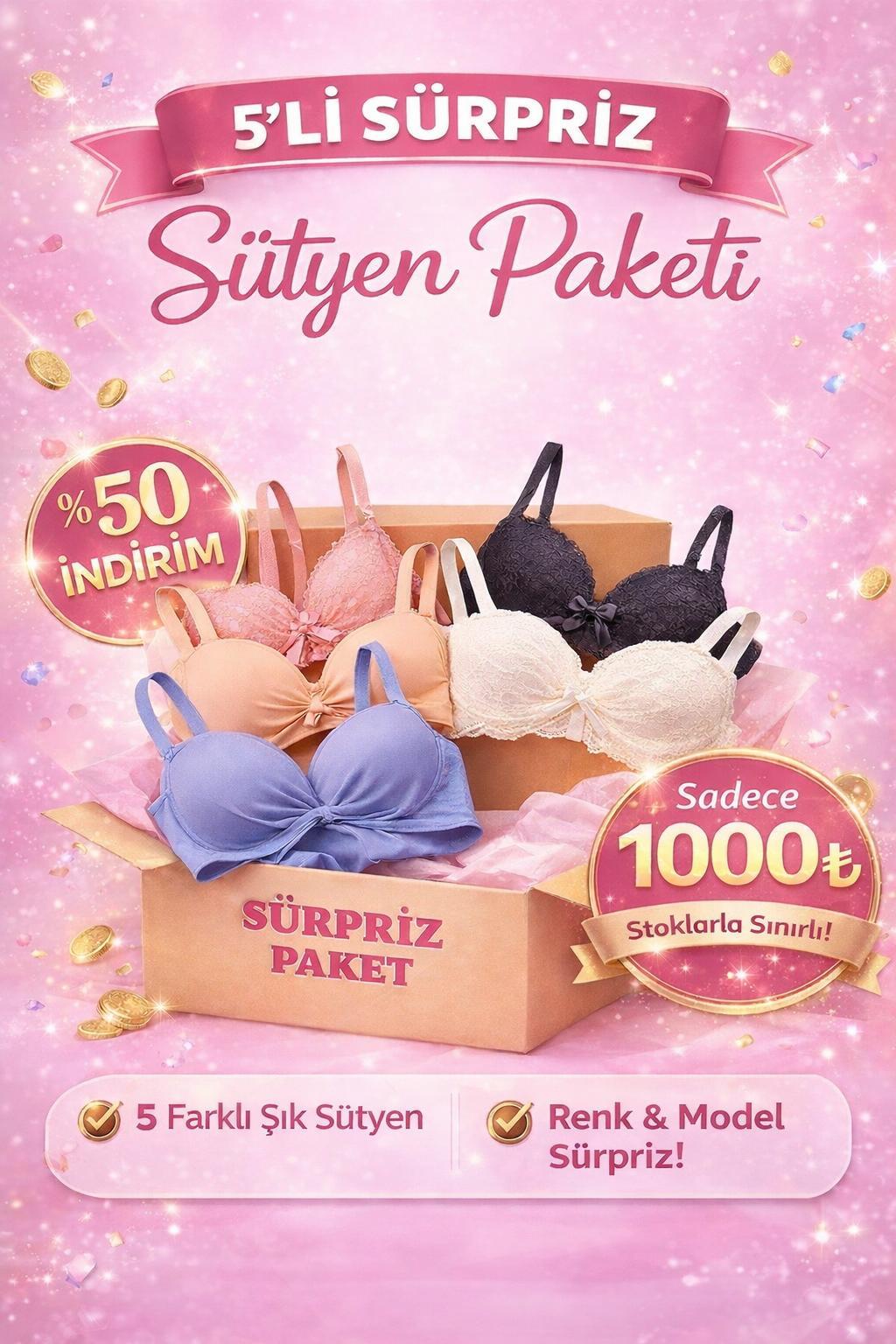 ARENSA 5'li Sürpriz Sütyen Paketi